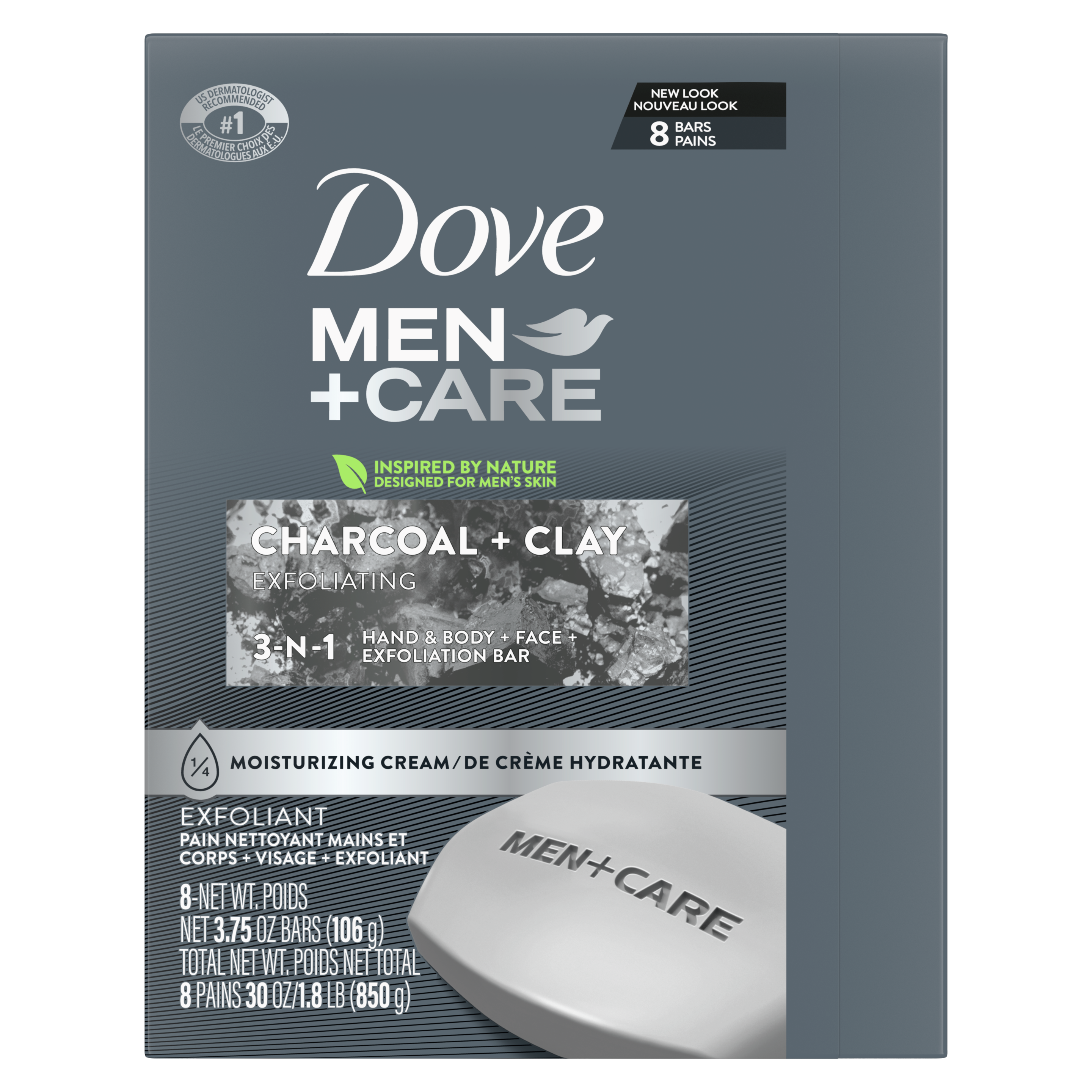 Men+Care Charcoal + Clay 3-n-1 Hand and Body + Face + Shave Bar