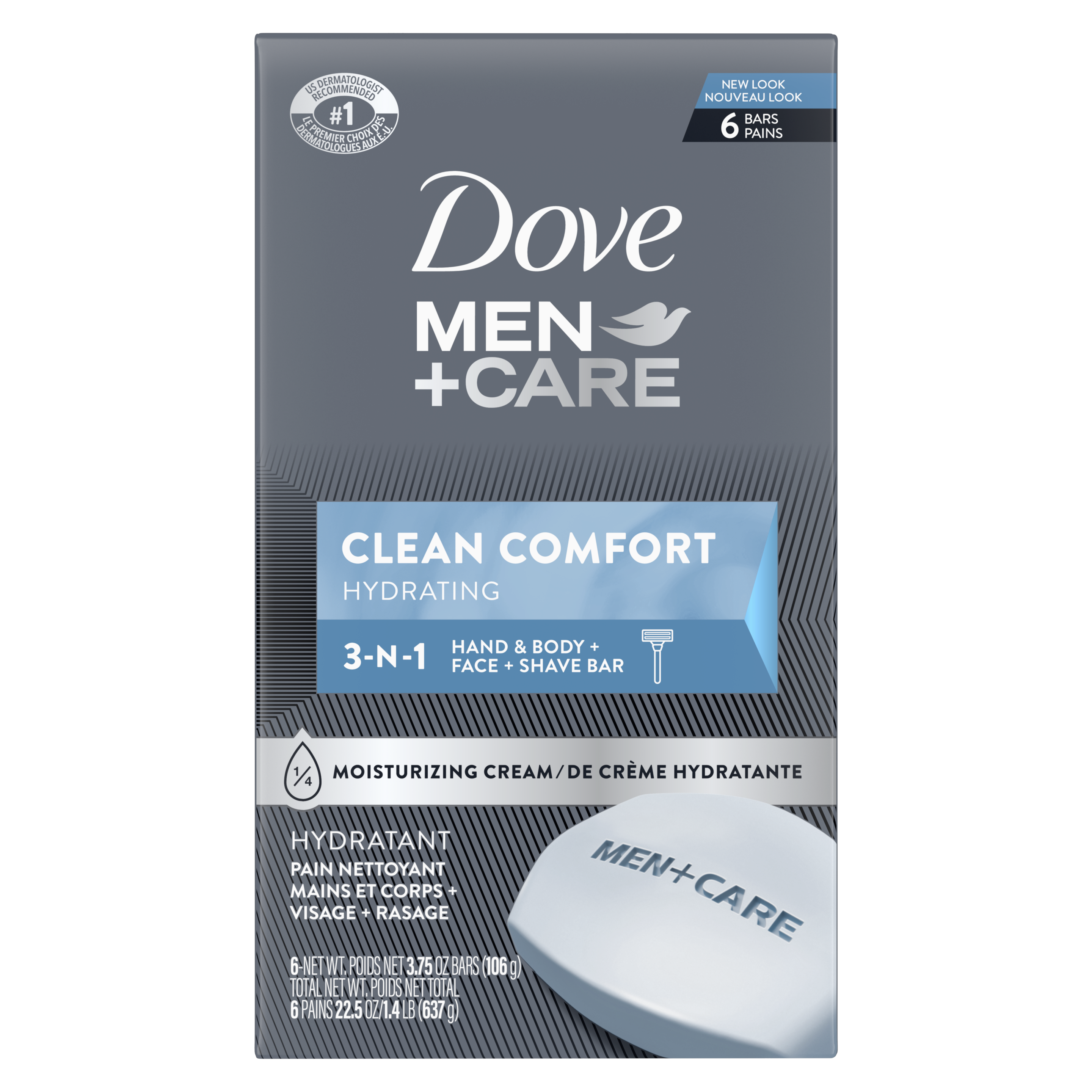Dove Men+Care Clean Comfort Body & Face Bar 6pk