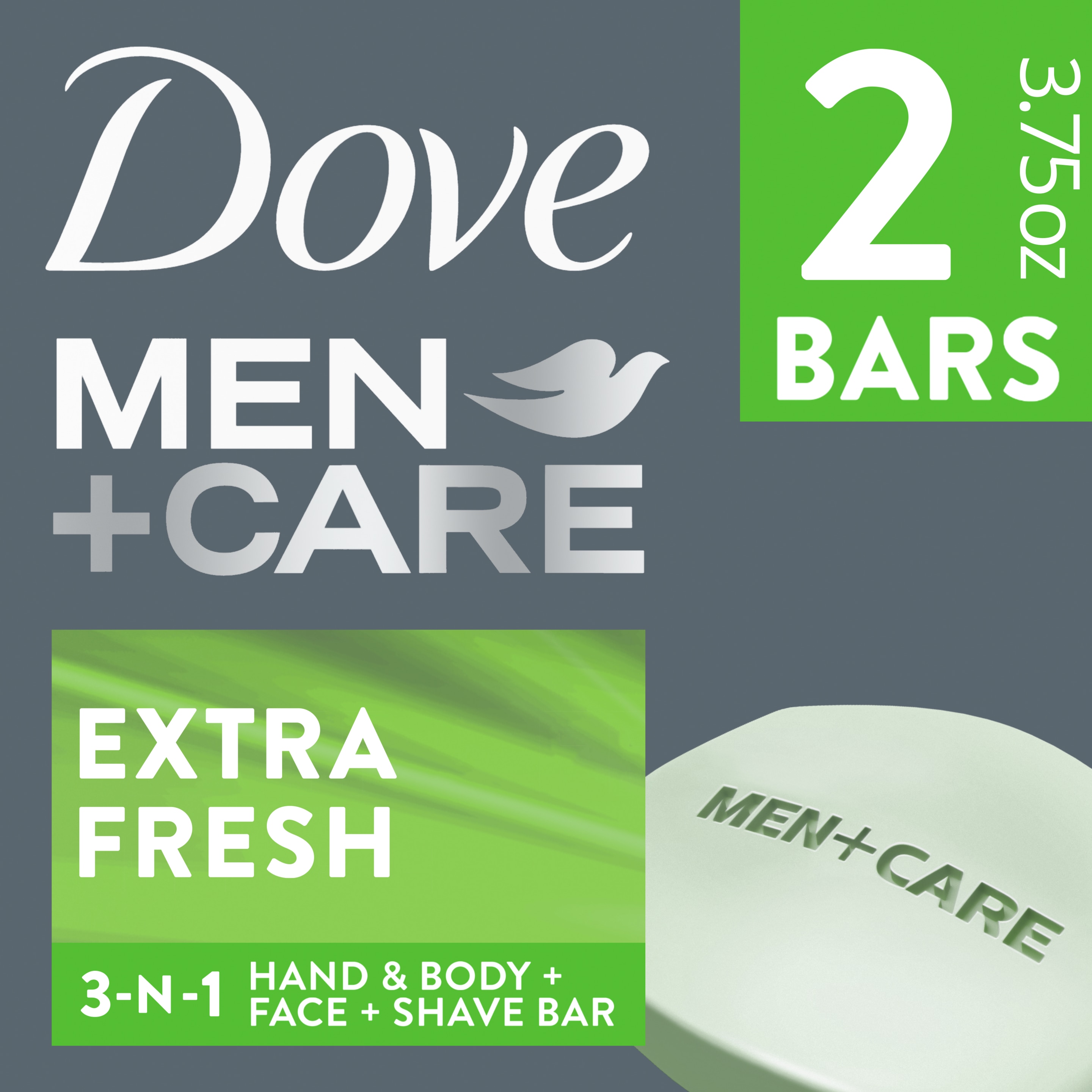 Dove Men+Care Extra Fresh Body and Face Bar 3.75oz paquete de 2