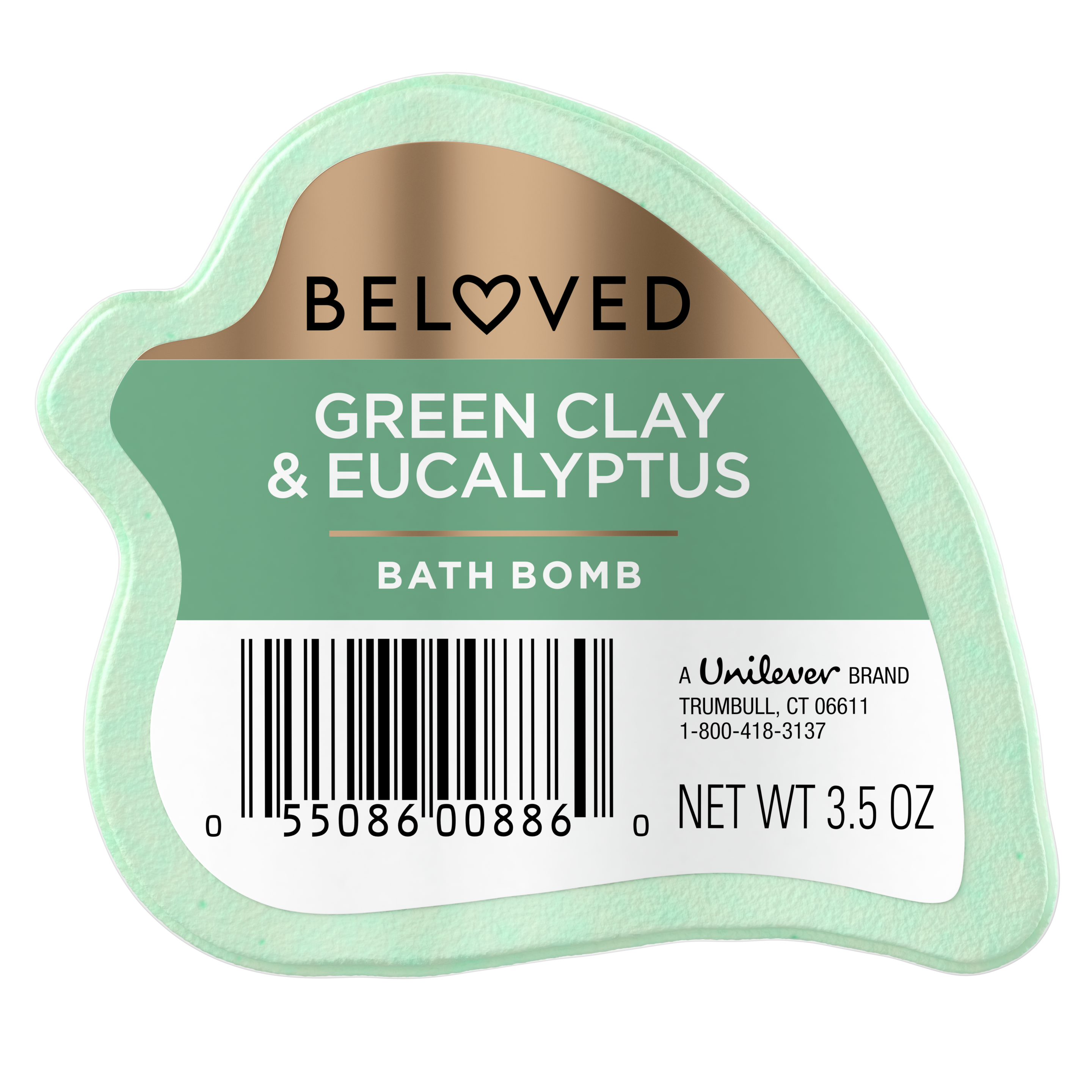 Back of bath bomb pack Love Beauty Planet Green Clay & Eucalyptus Bath Bomb