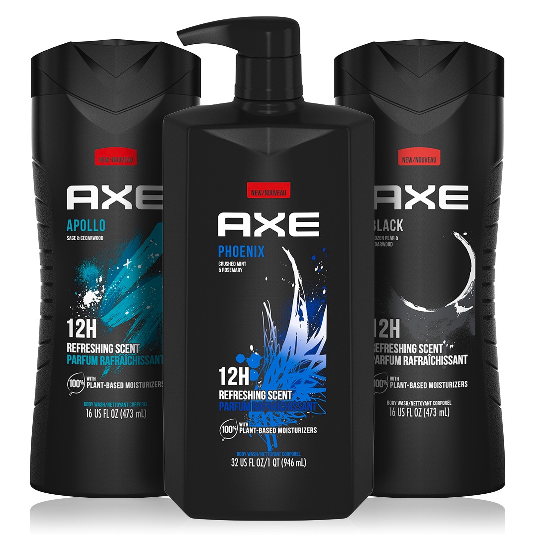 A selection of Axe body washes.