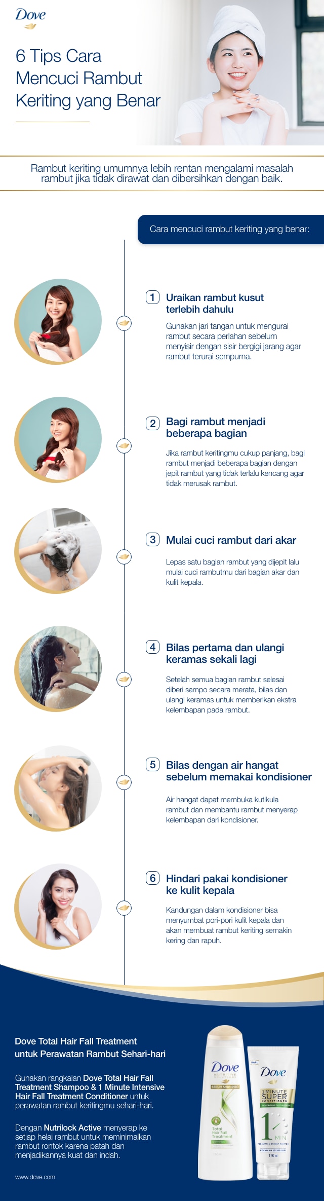 6 Tips Cara Mencuci Rambut Keriting Yang Benar | Dove