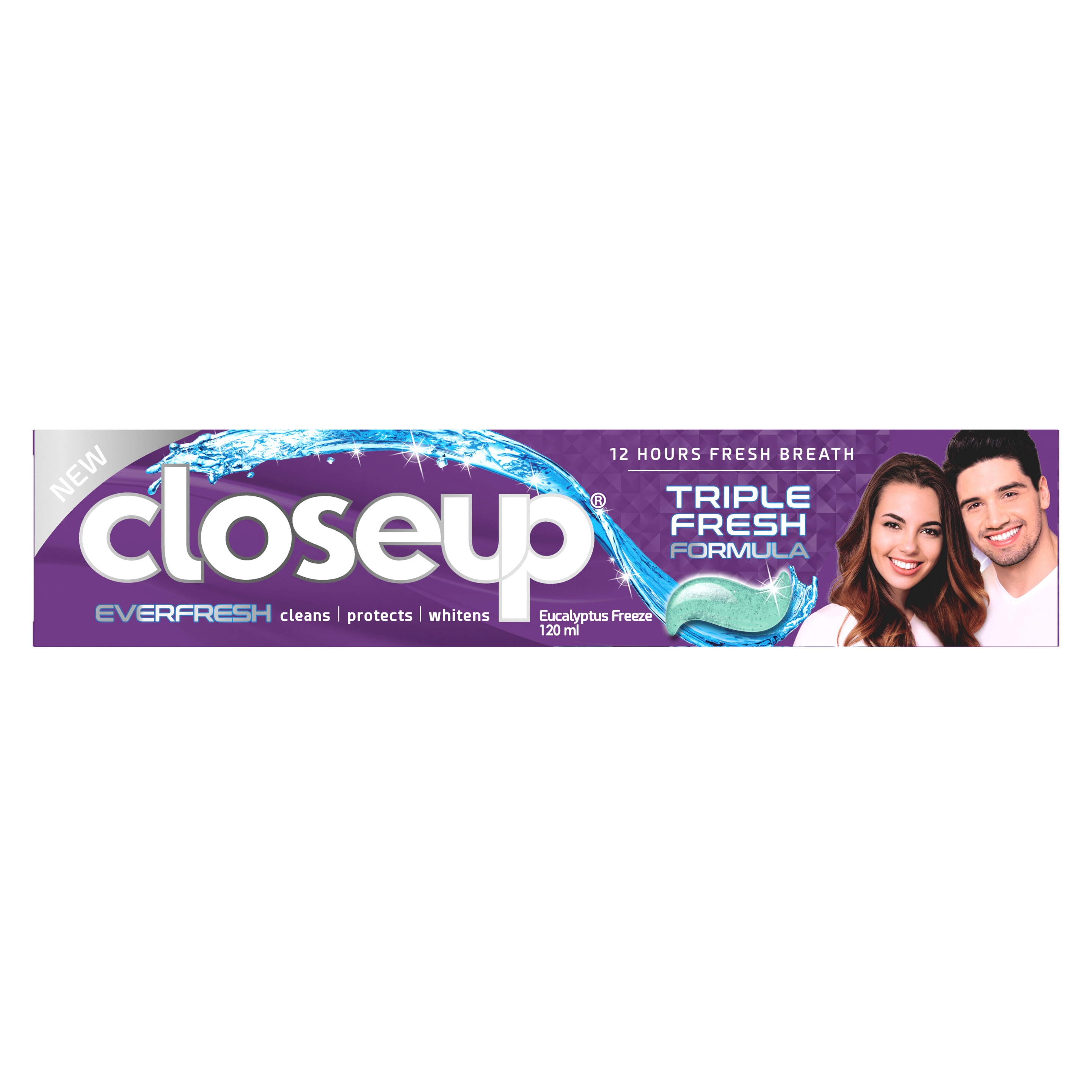 CLOSE UP Triple Fresh Formula Gel Toothpaste, Eucalyptus Freeze, 120ml