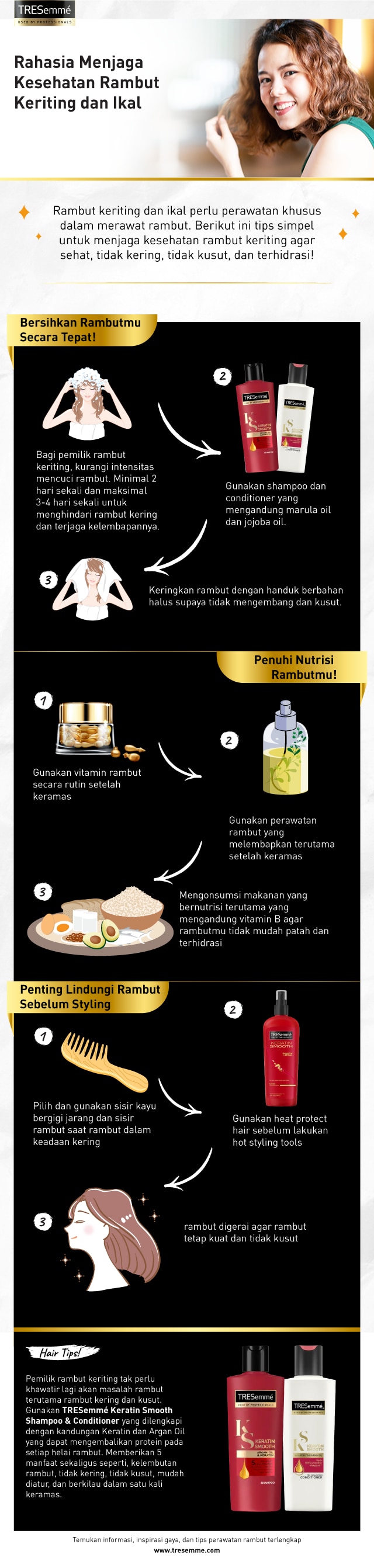 Infografik Rahasia Menjaga Kesehatan Rambut Keriting Dan Ikal TresemmÃ© Indonesia 