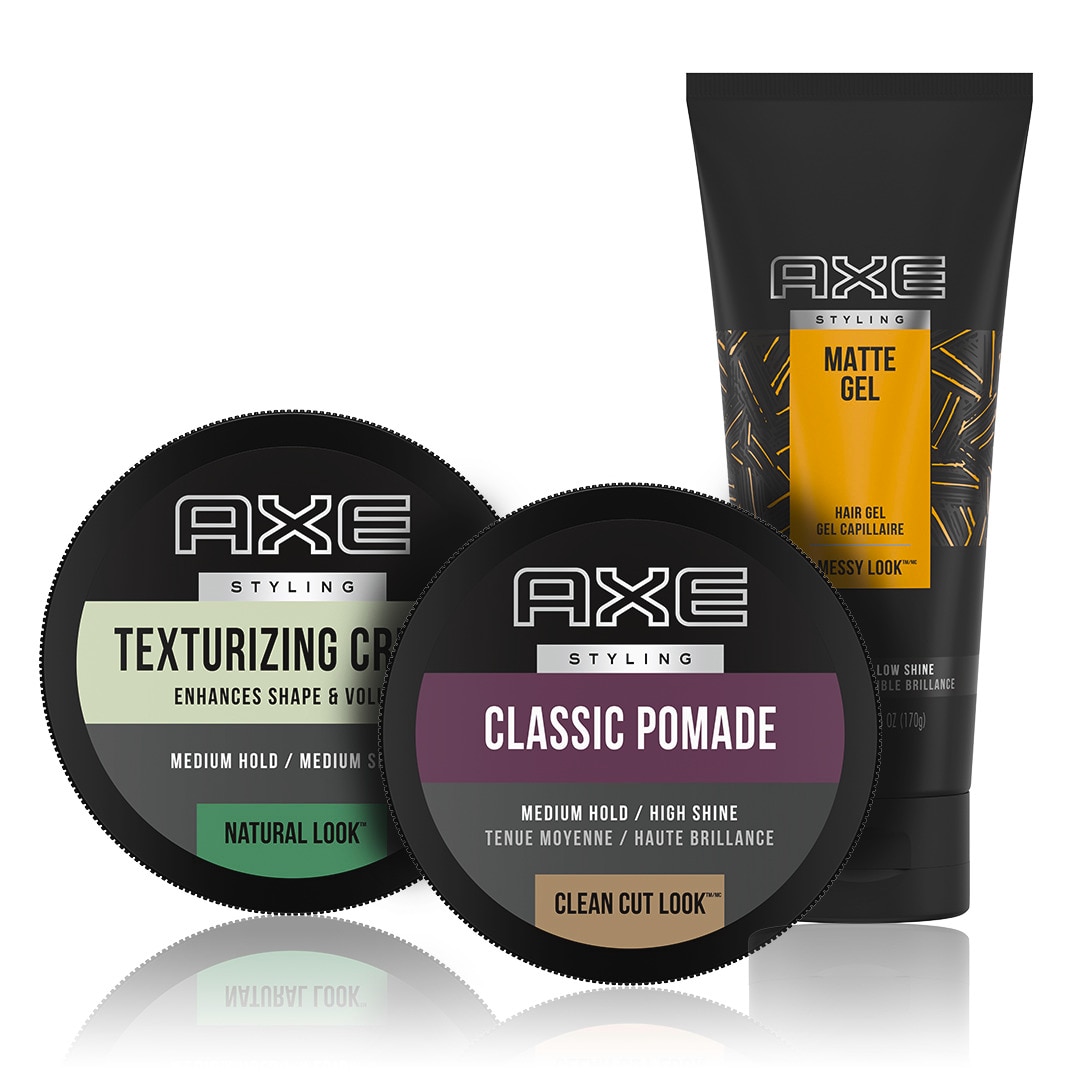 A selection of Axe hair products.