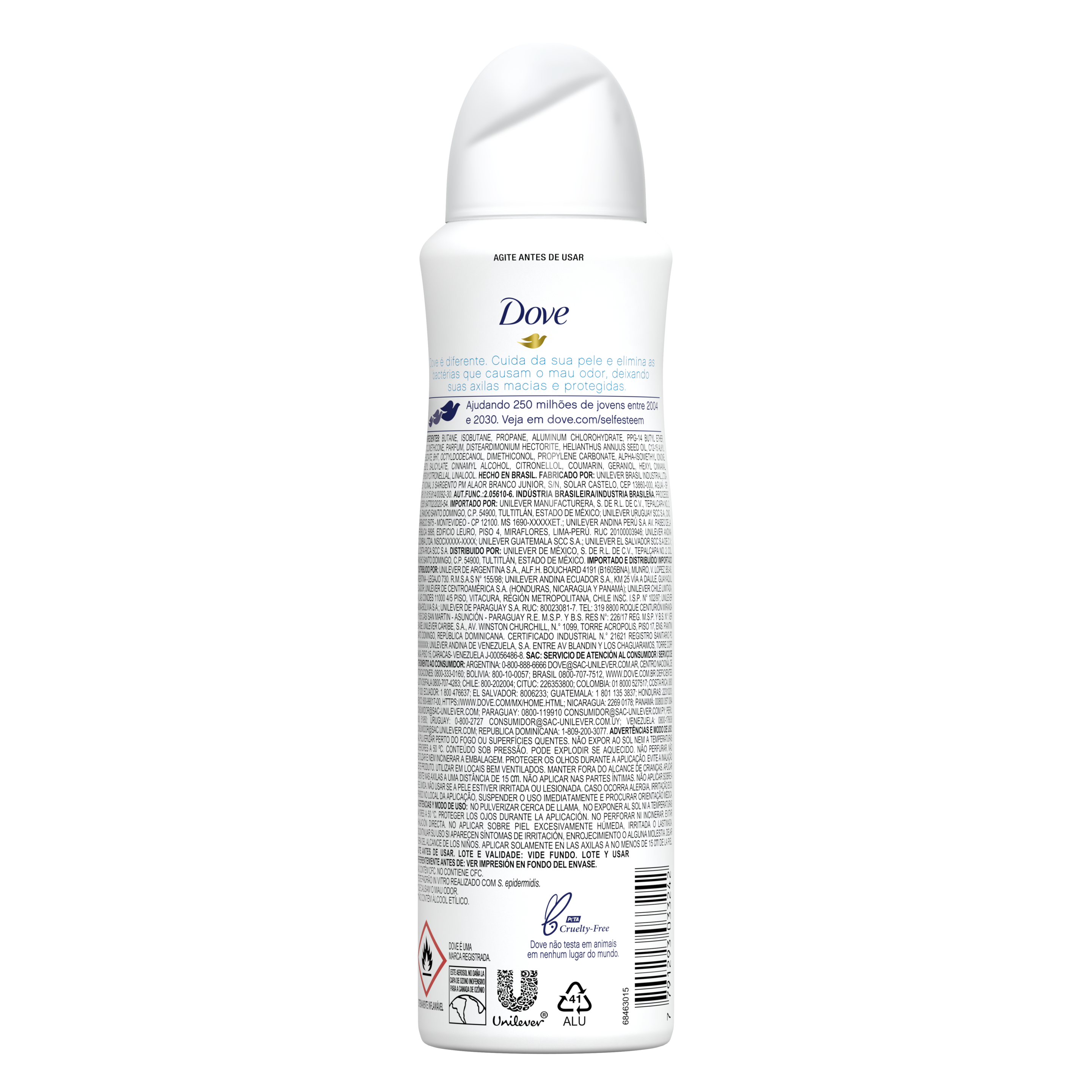 Desodorante Antitranspirante Aerosol Dove Cuida & Protege Antibacteriano