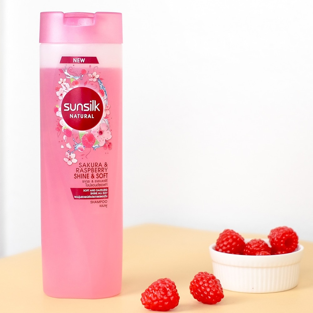 Shampoo and a pot of raspberries