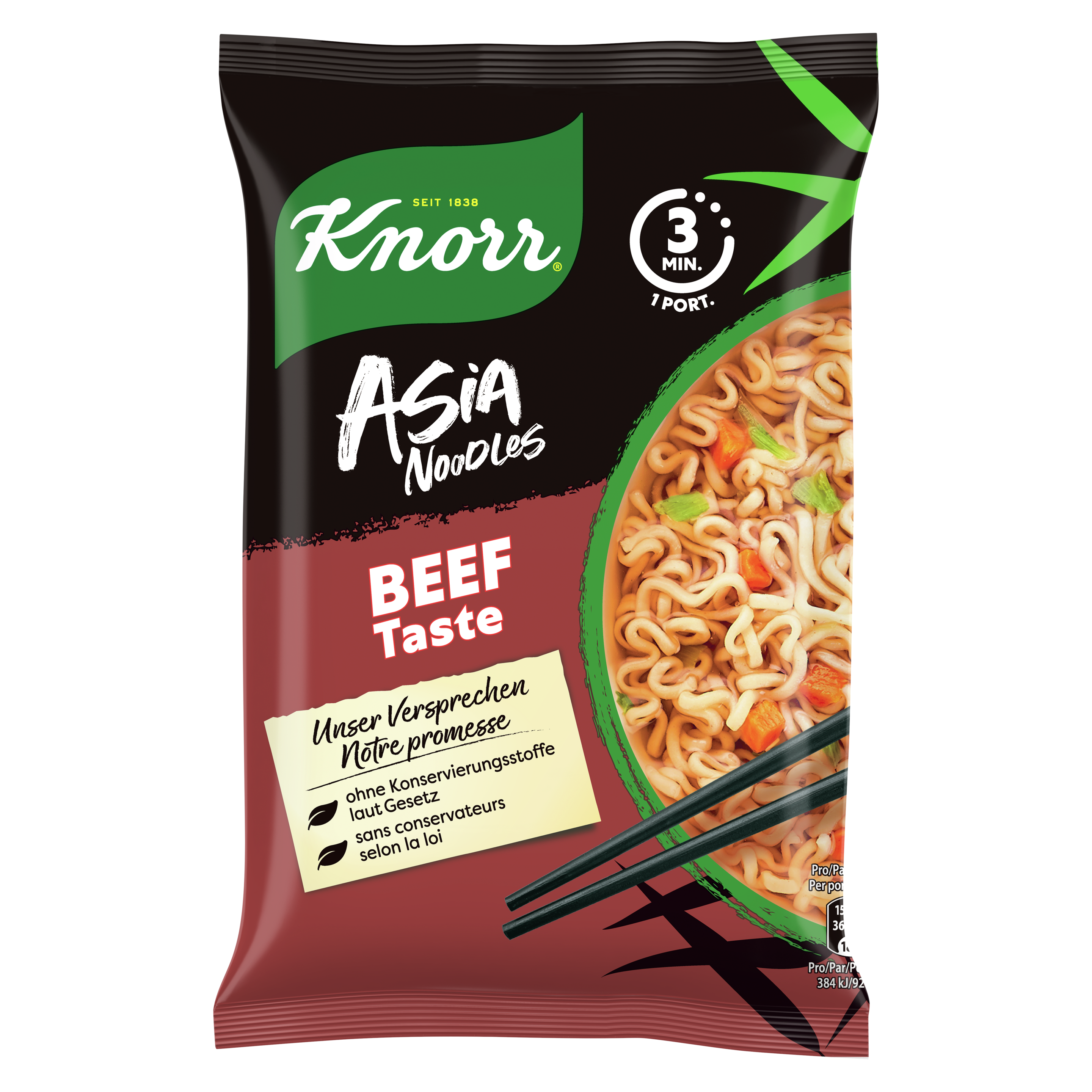 KNORR Asia Noodles Beef Taste Beutel 1 Portion