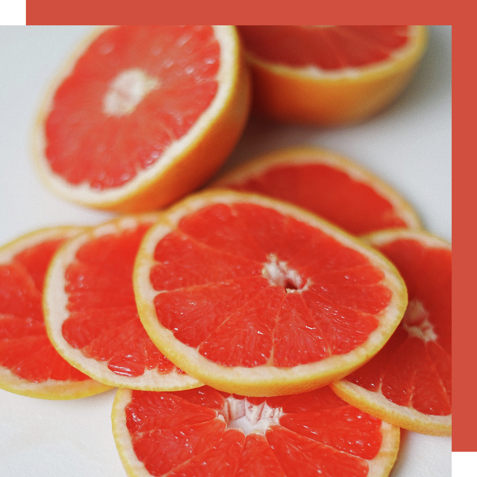 thinly sliced grapefruit