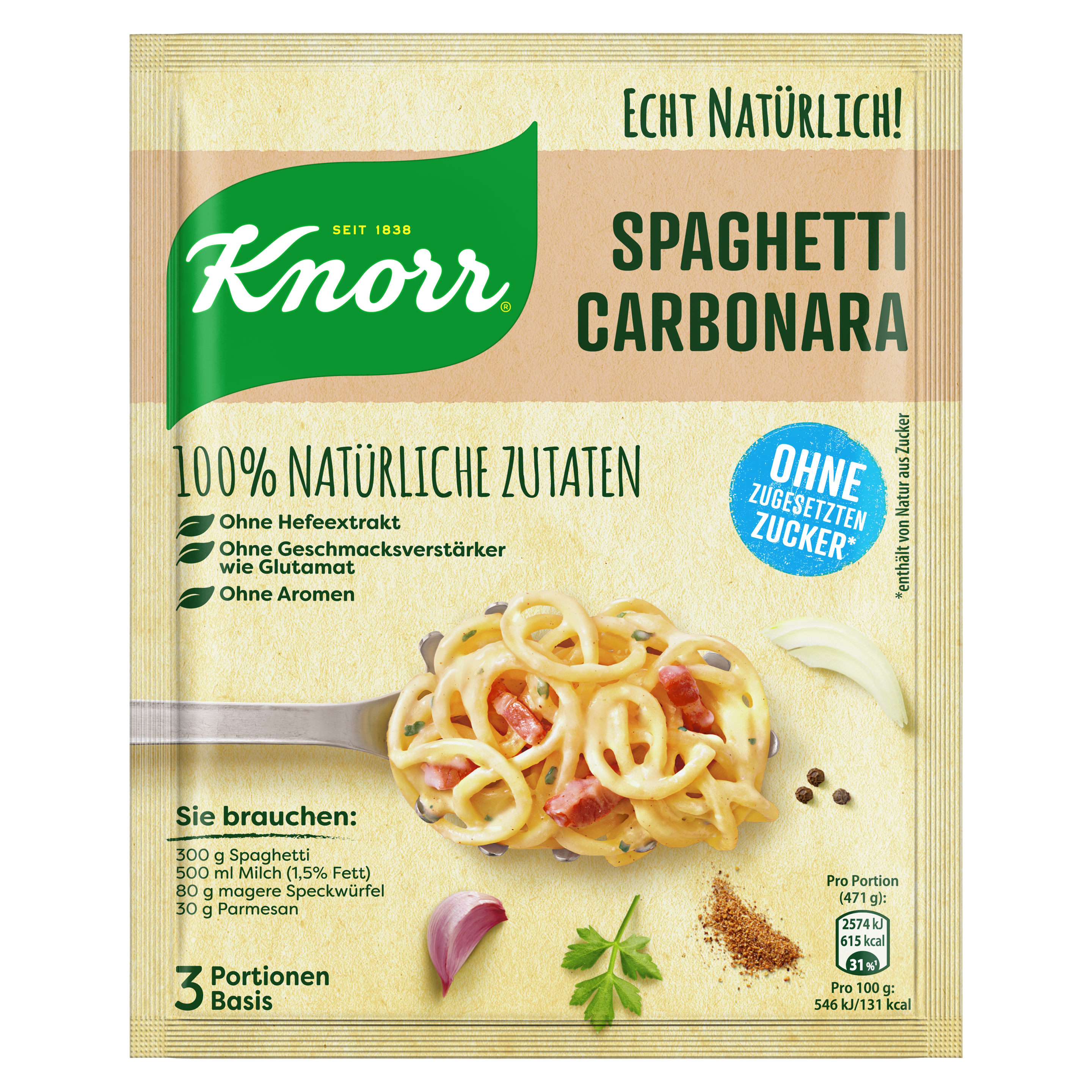 Knorr Echt Natürlich Carbonara 3 Portionen