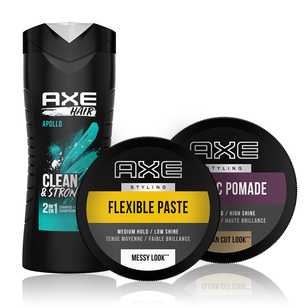 A selection of Axe hair products.