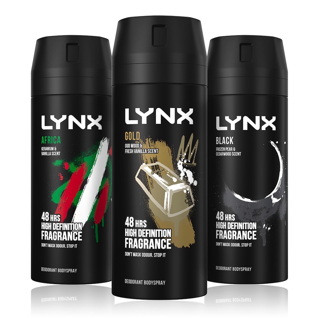 A selection of Lynx daily fragrances.