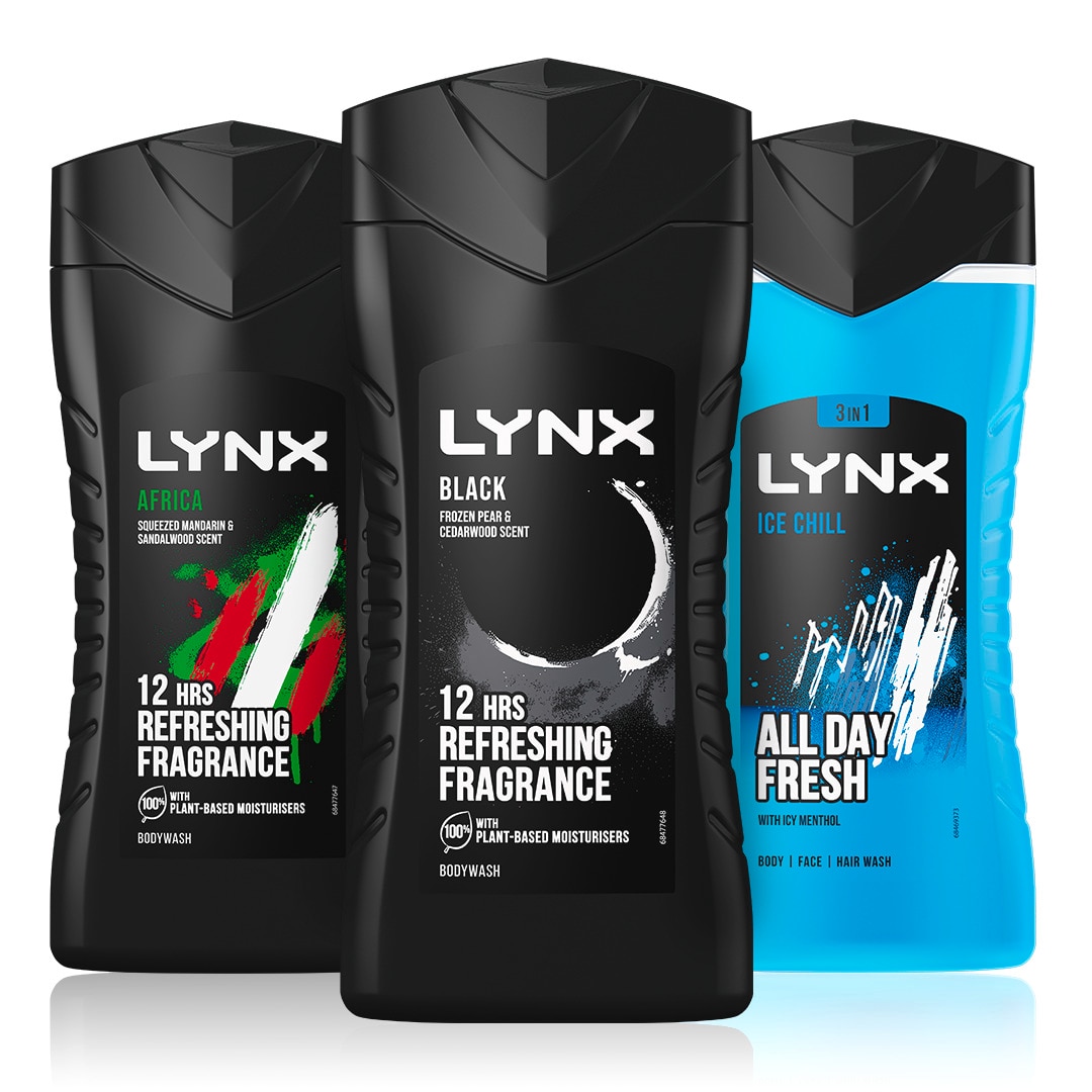A selection of Lynx body washes.