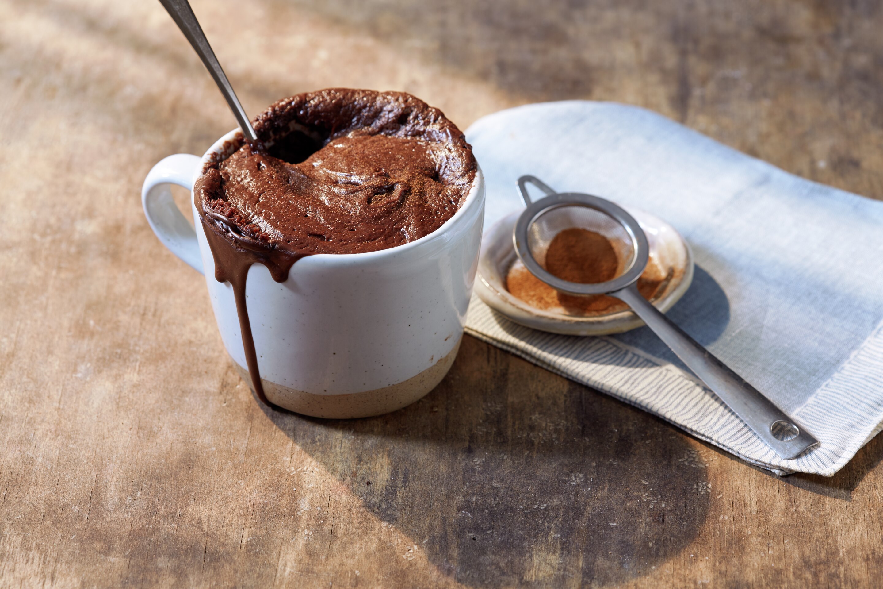 chocolate cake in a mug