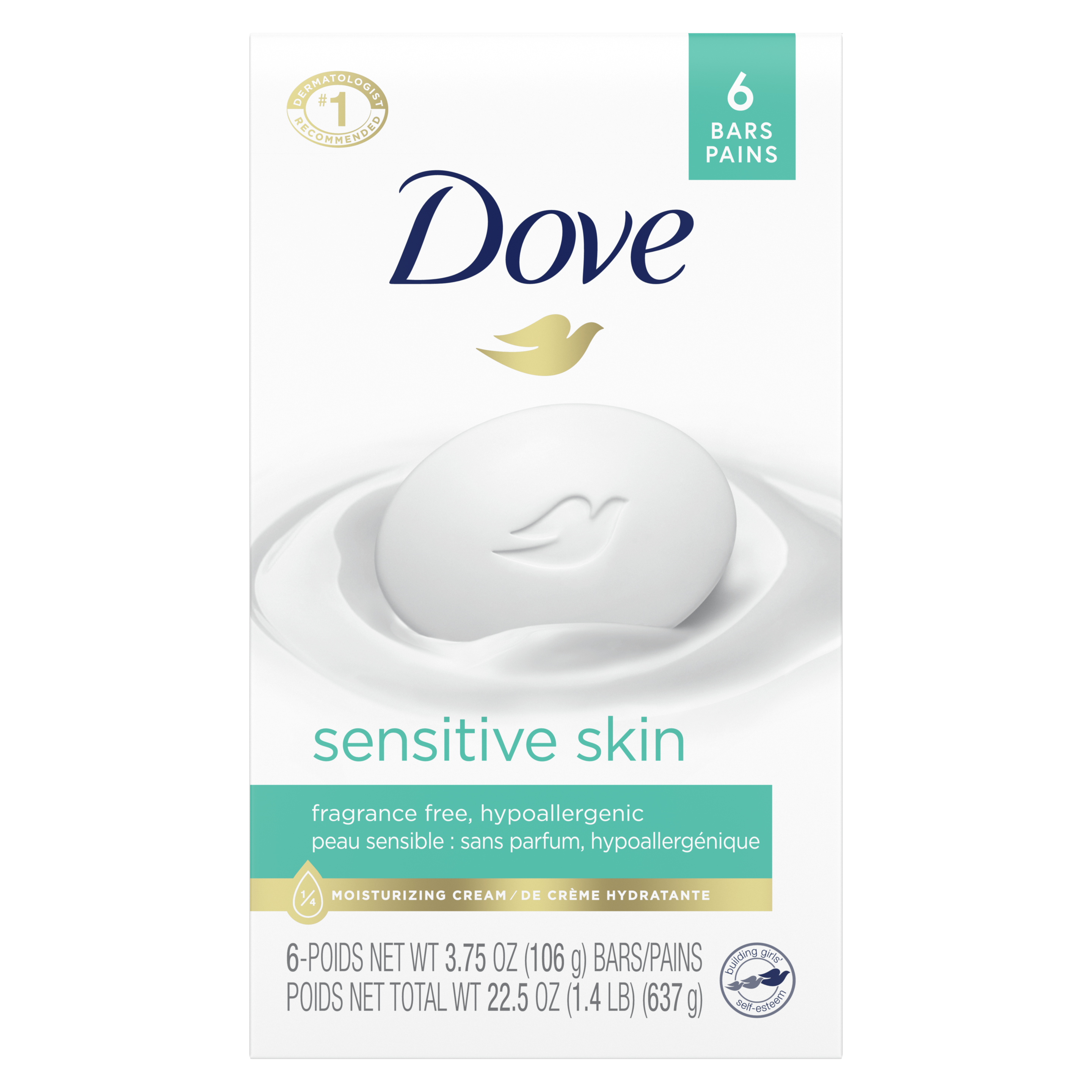 Dove Sensitive Skin Beauty Bar 3.75oz 6pk
