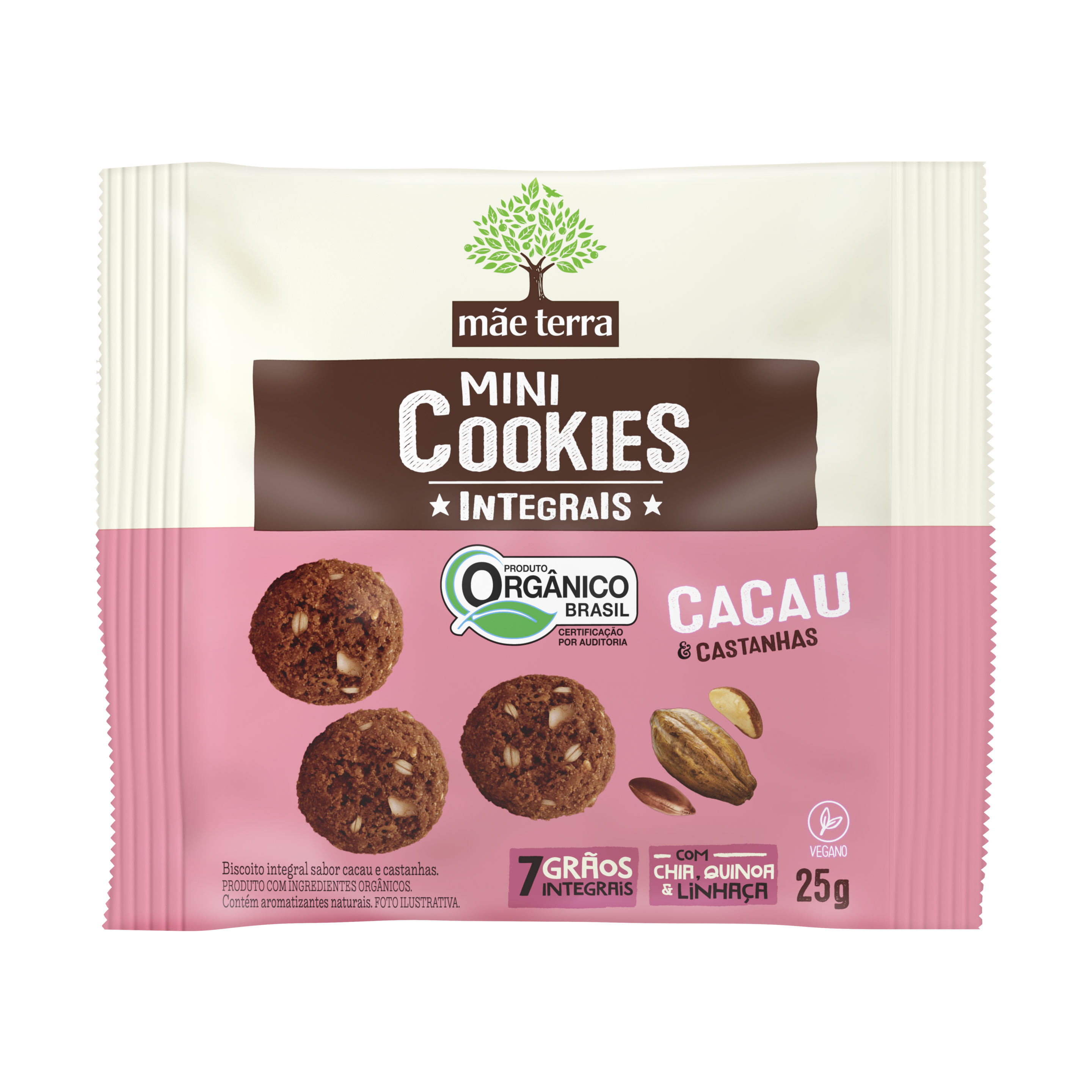 Mini Cookies Cacau e Castanhas  25g