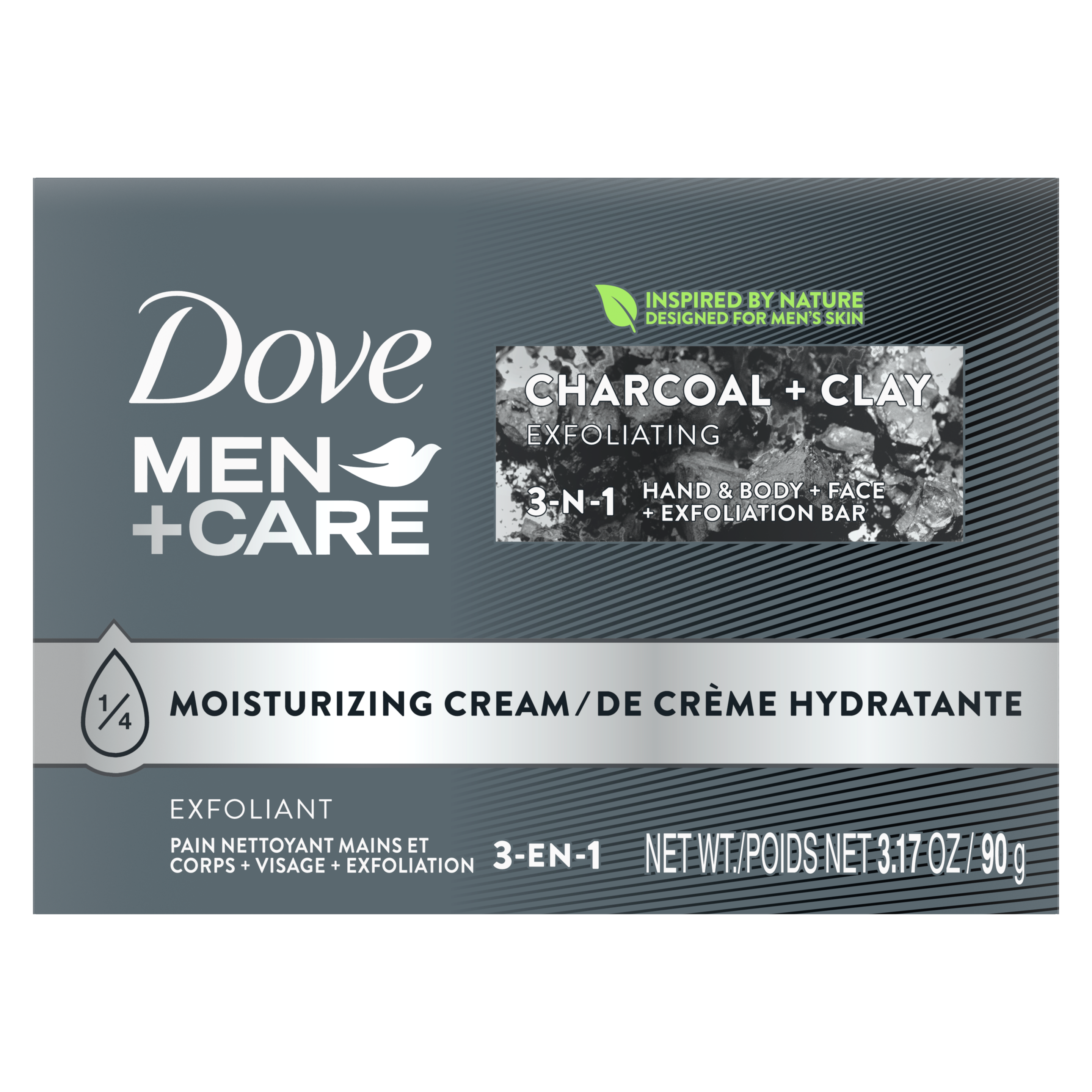Men+Care Charcoal + Clay 3-n-1 Hand and Body + Face + Shave Bar