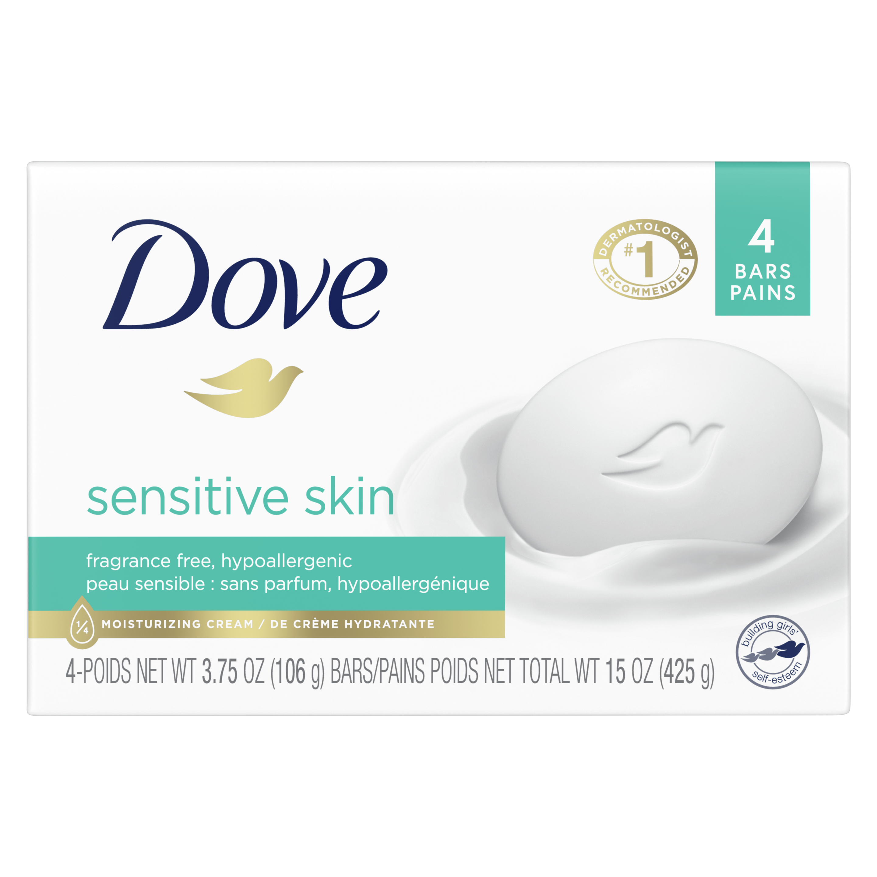 Dove Sensitive Skin Beauty Bar 4 oz 4pk