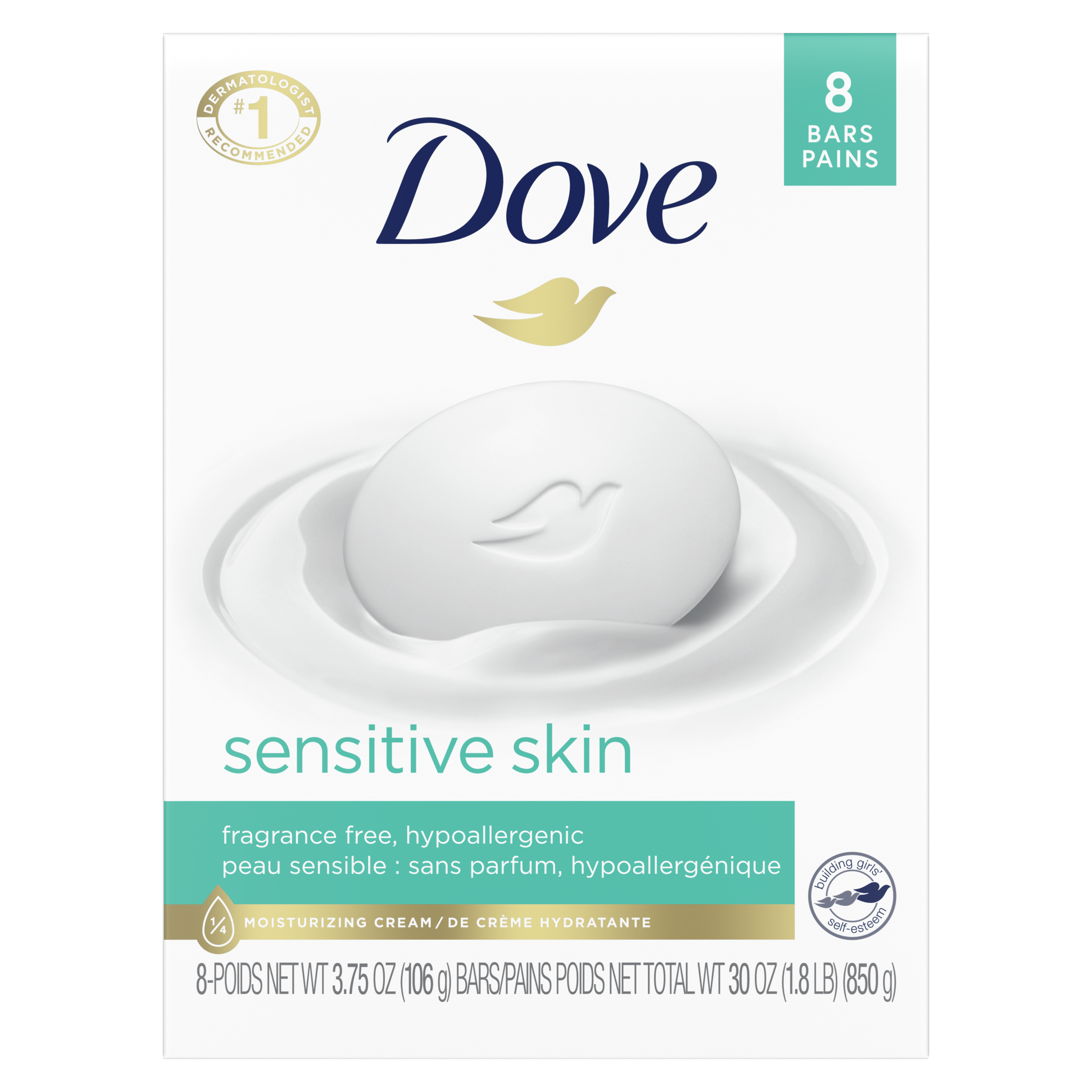 Dove Sensitive Skin Beauty Bar 4 oz 8pk