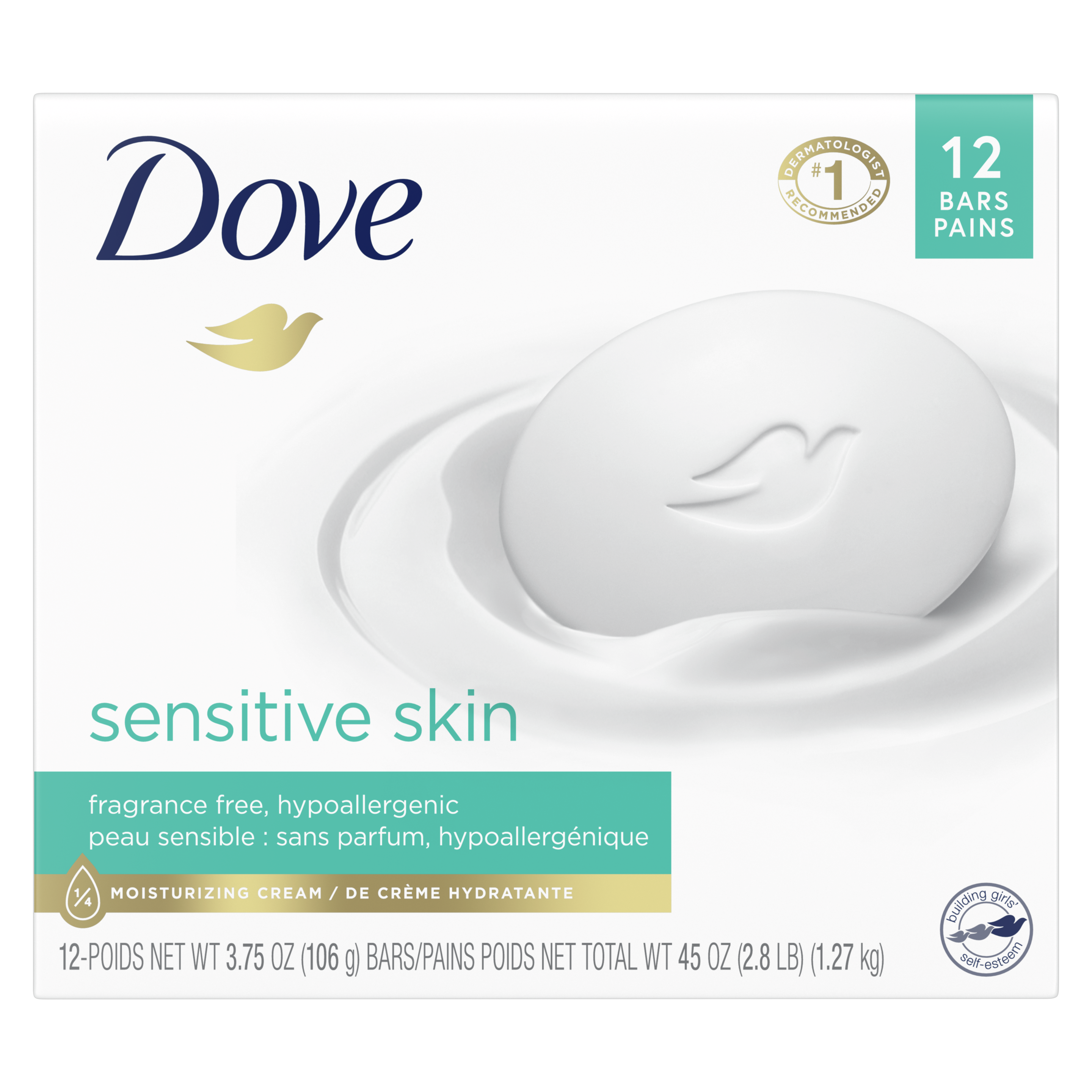 Dove Sensitive Skin Beauty Bar 3.75oz 12pk