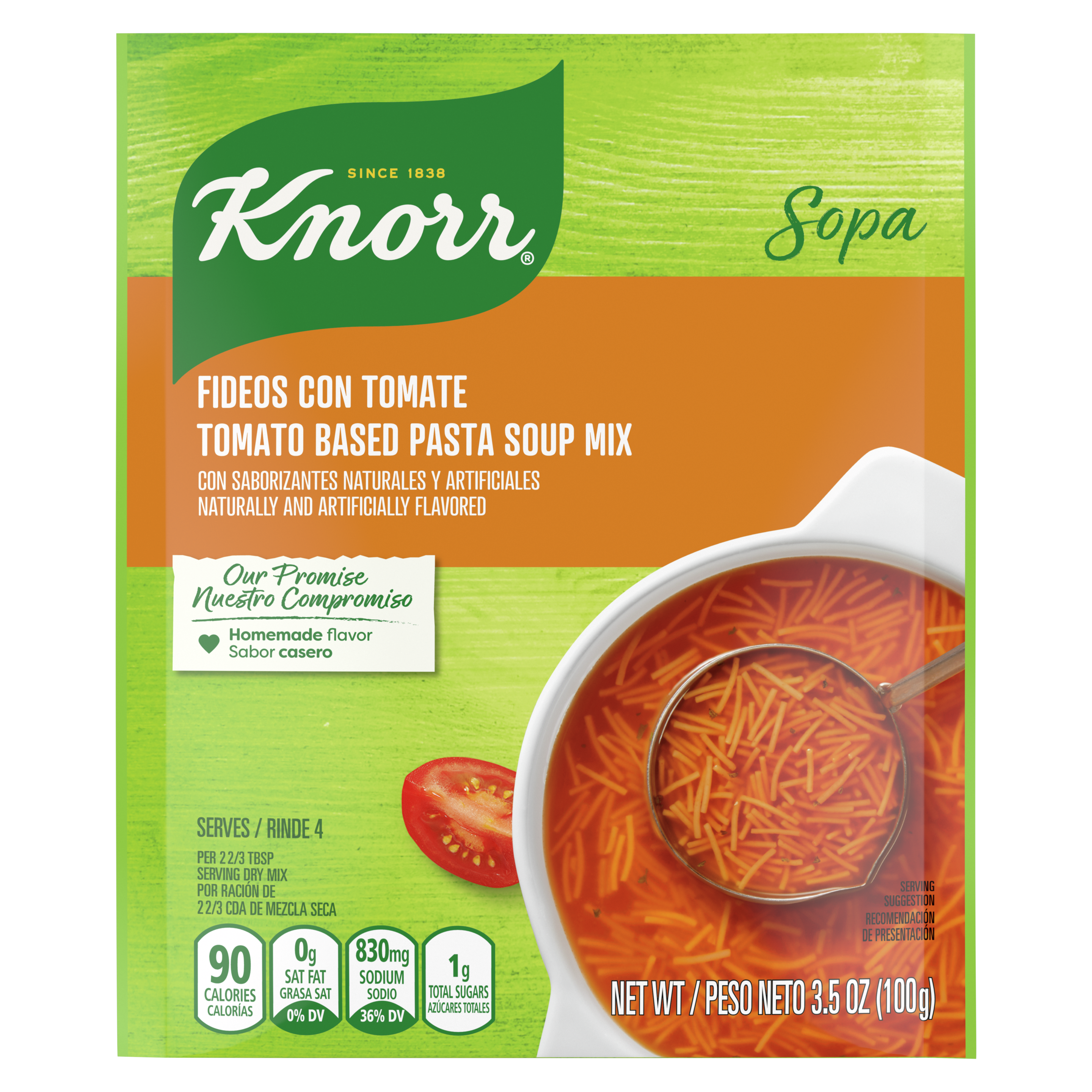 Sopa de fideos con tomate