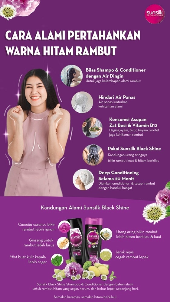 cara alami pertahankan warna hitam rambut