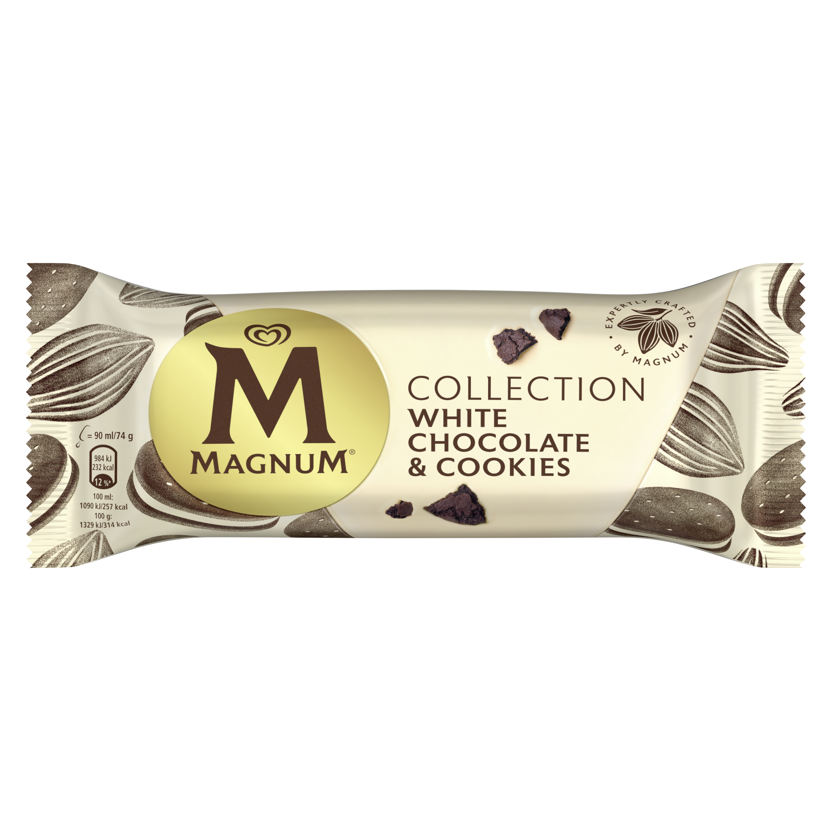 Magnum White Chocolate & Cookies Text