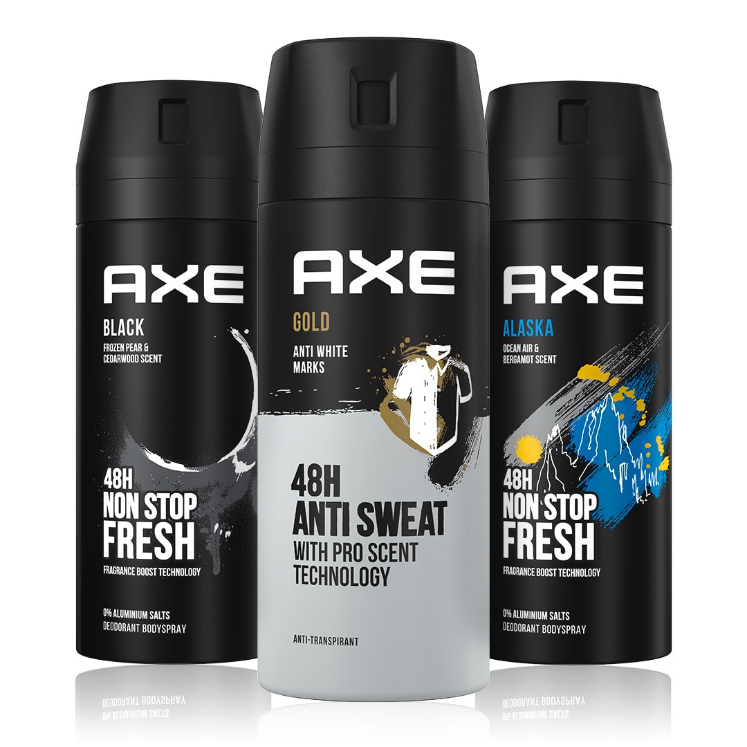 Eine Auswahl der Axe Anti-Transpirants und Deodorants.