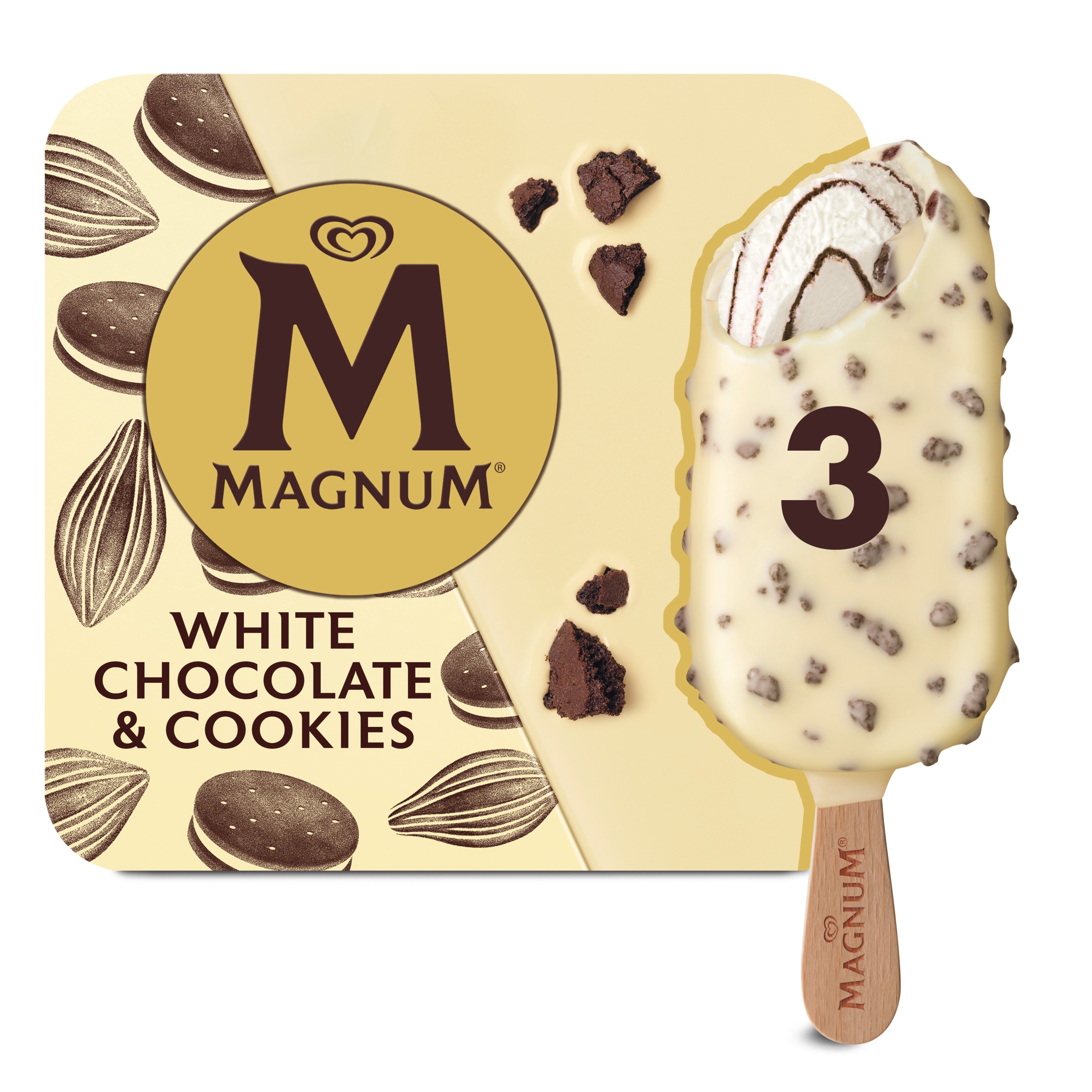 Magnum White Chocolate & Cookies x3