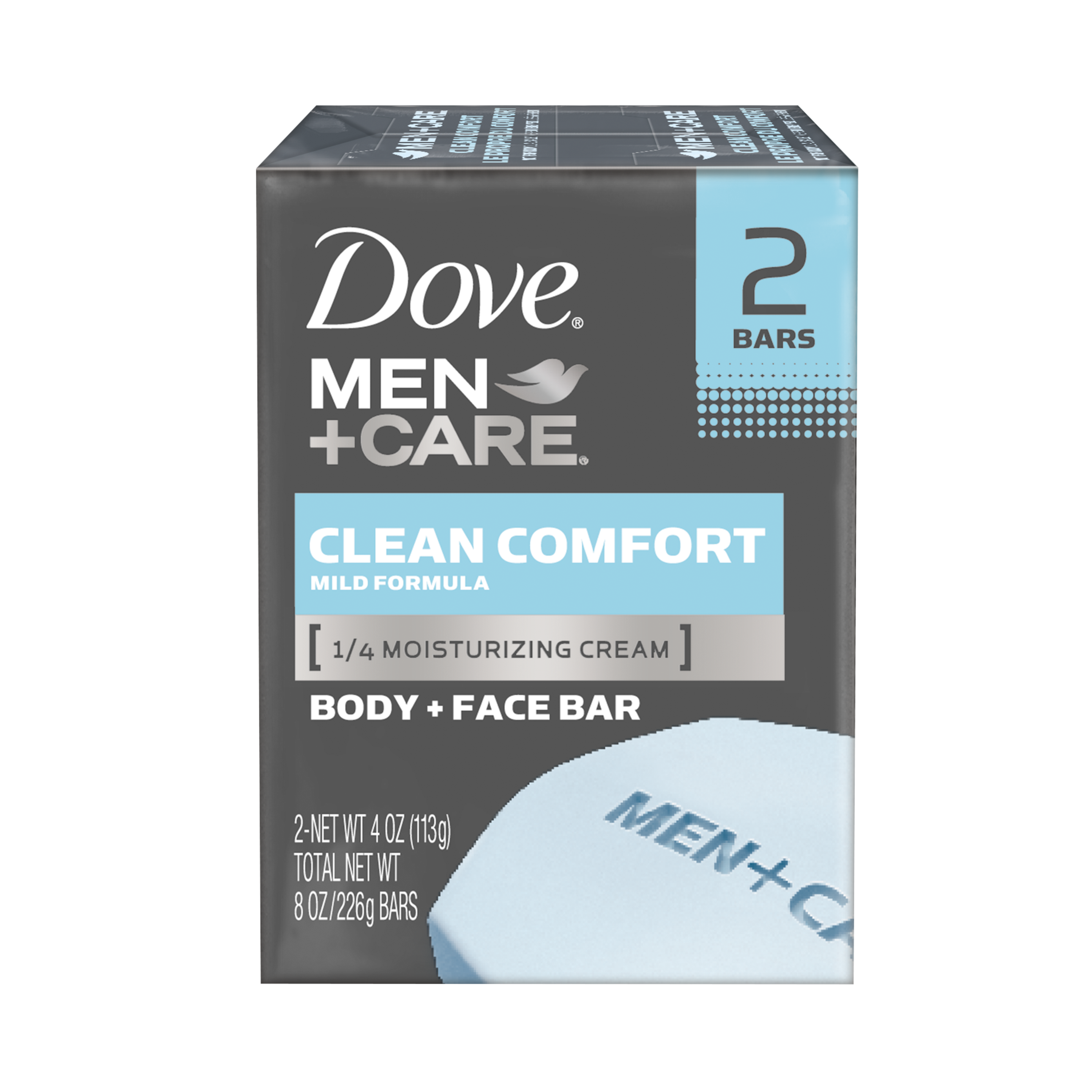 Dove Men+Care Clean Comfort Body and Face Bar 4 oz 2pk