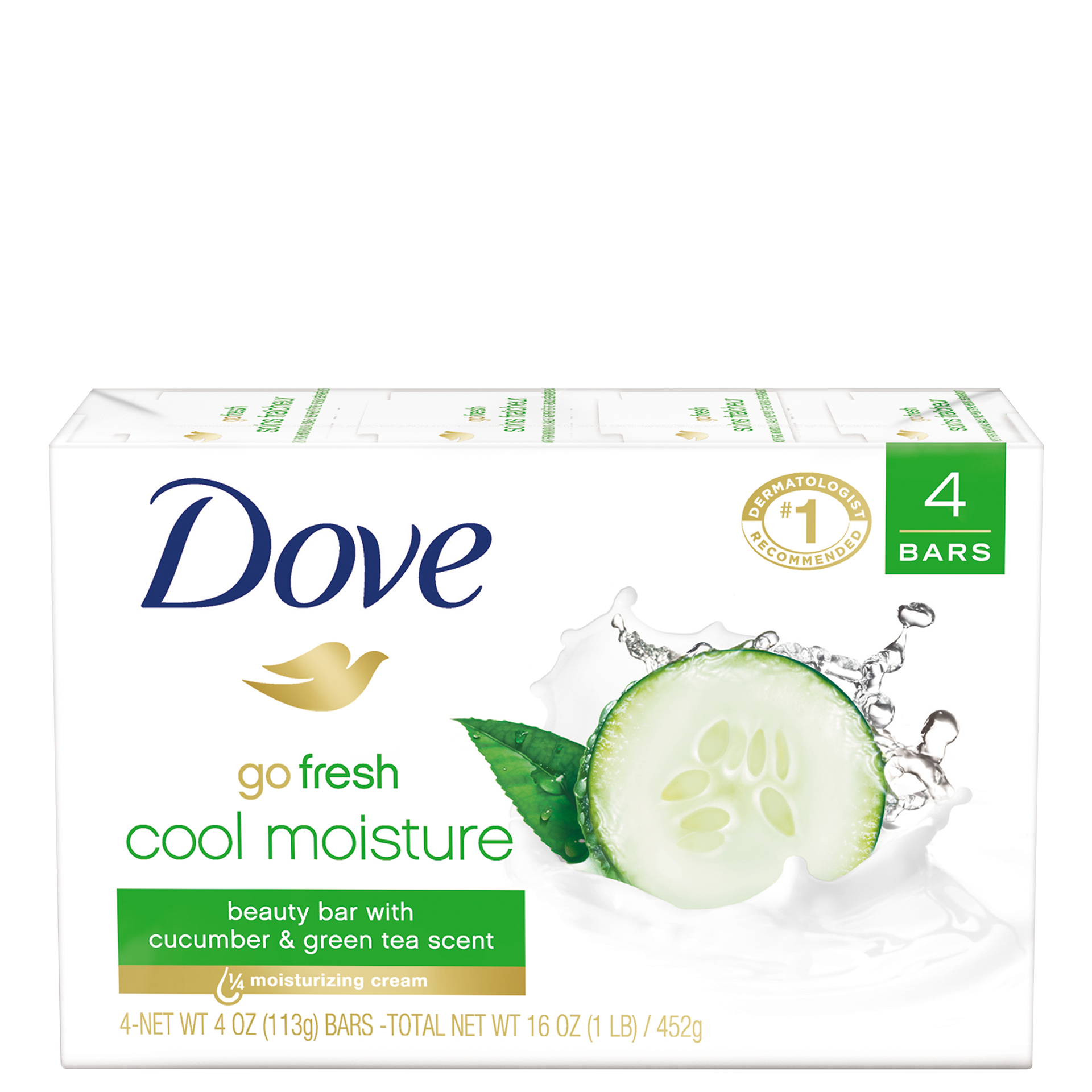 Dove Beauty Bar Go Fresh Cool Moisture 4.0 oz 4 Bar