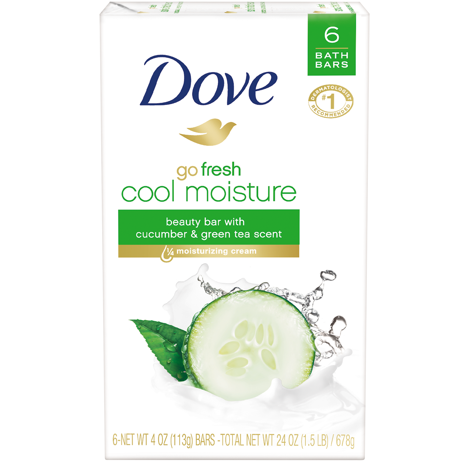 Dove Beauty Bar Go Fresh Cool Moisture 4.0 oz 6 Bar