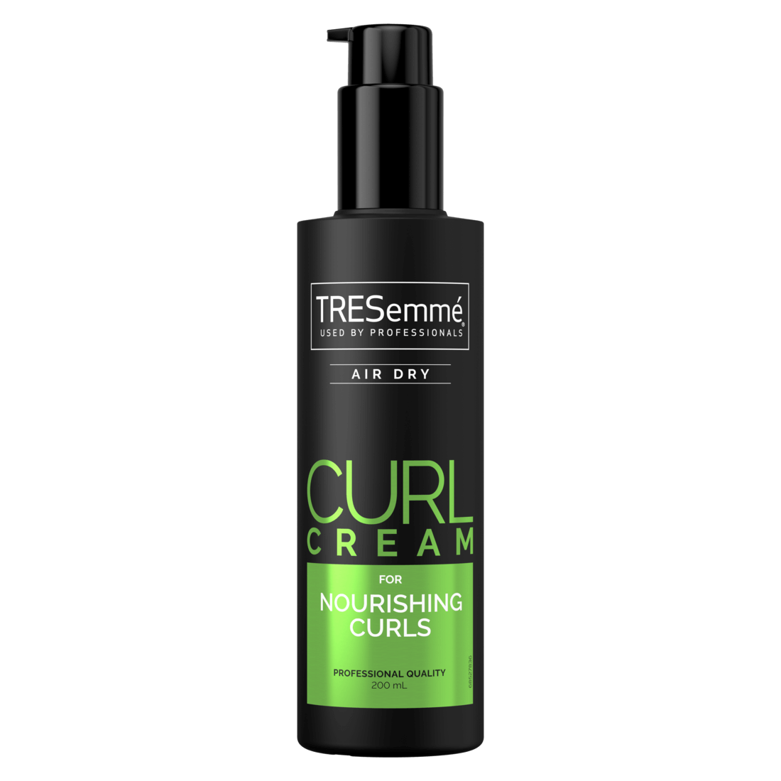 A 200ml bottle of TRESemme Air Dry curl cream Front of Pack