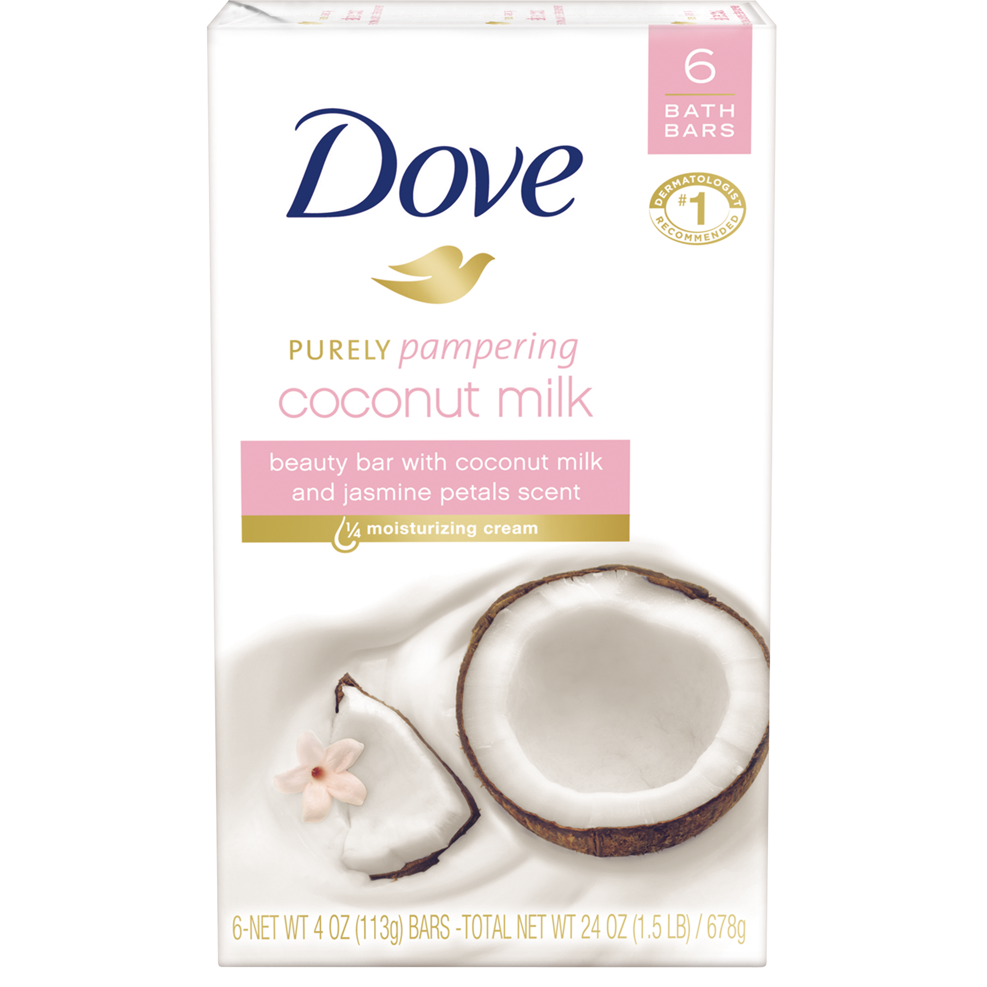Dove Purely Pampering Coconut Milk Beauty Bar 6 bar 4 oz