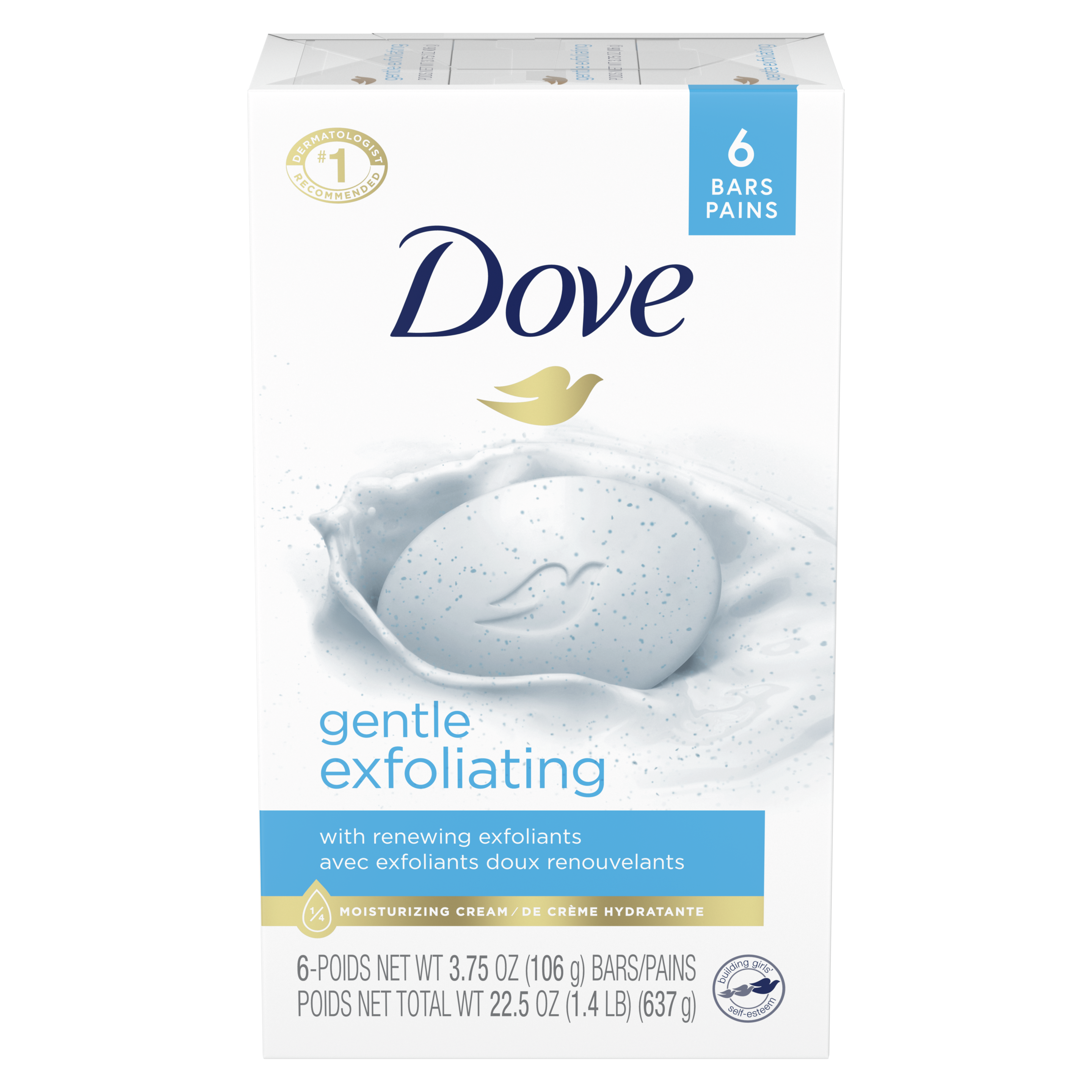 Dove Gentle Exfoliating Beauty Bar 6 Bar 3.75oz