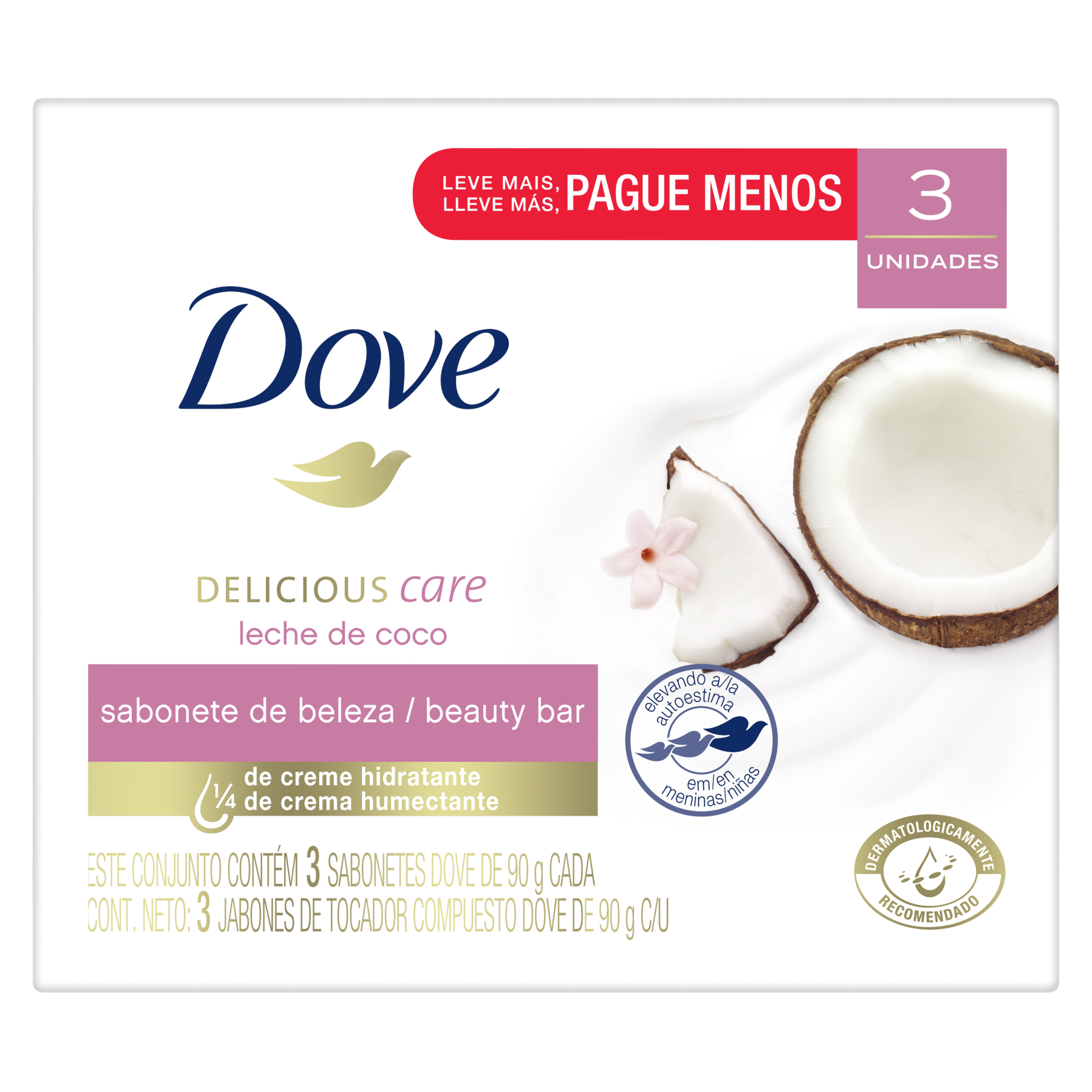 Barra de belleza con perfume de Leche de Coco y pétalos de Jazmín