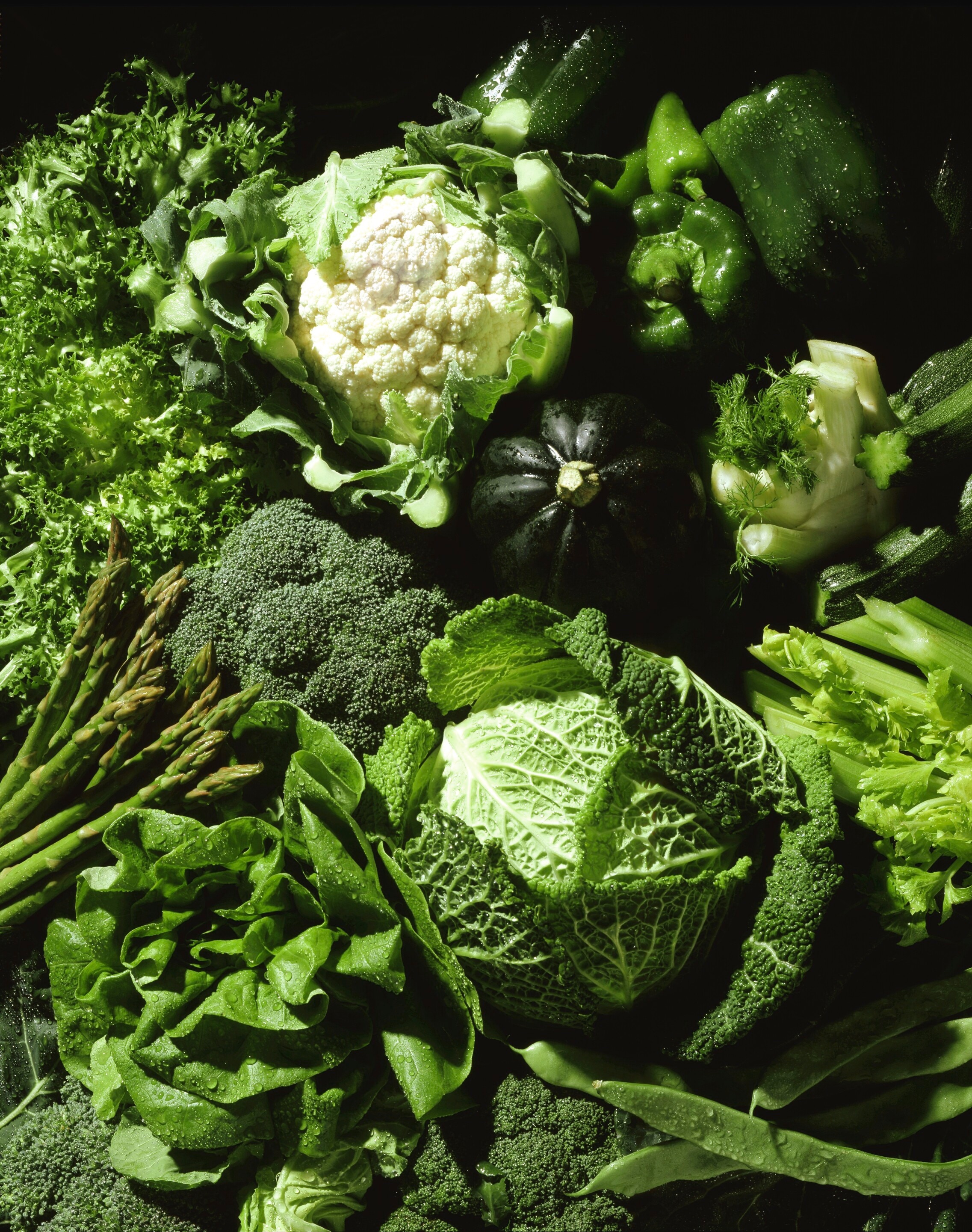 A selection of leafy vegetables