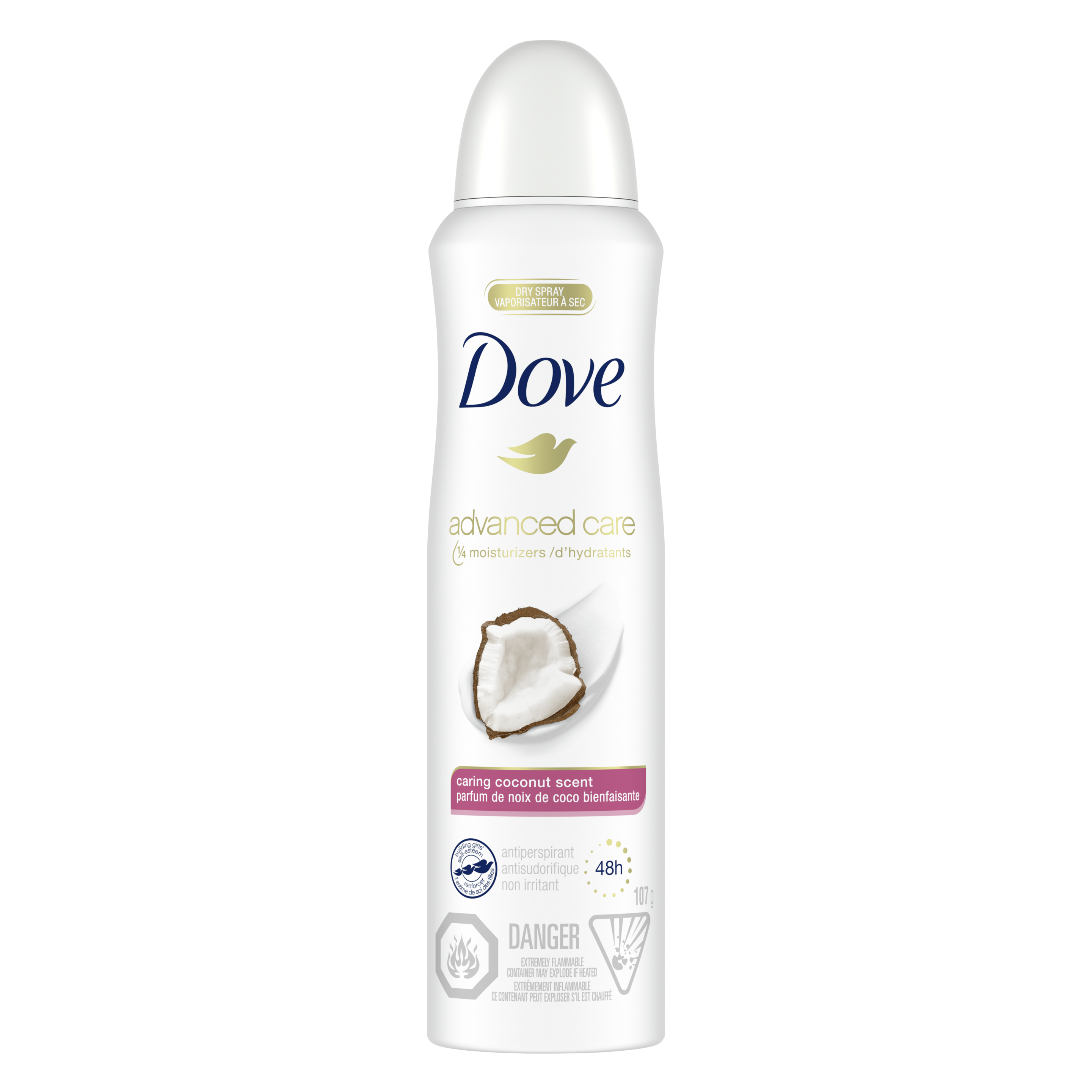 Advanced Care Dry Spray Antiperspirant Caring Coconut Scent Dove