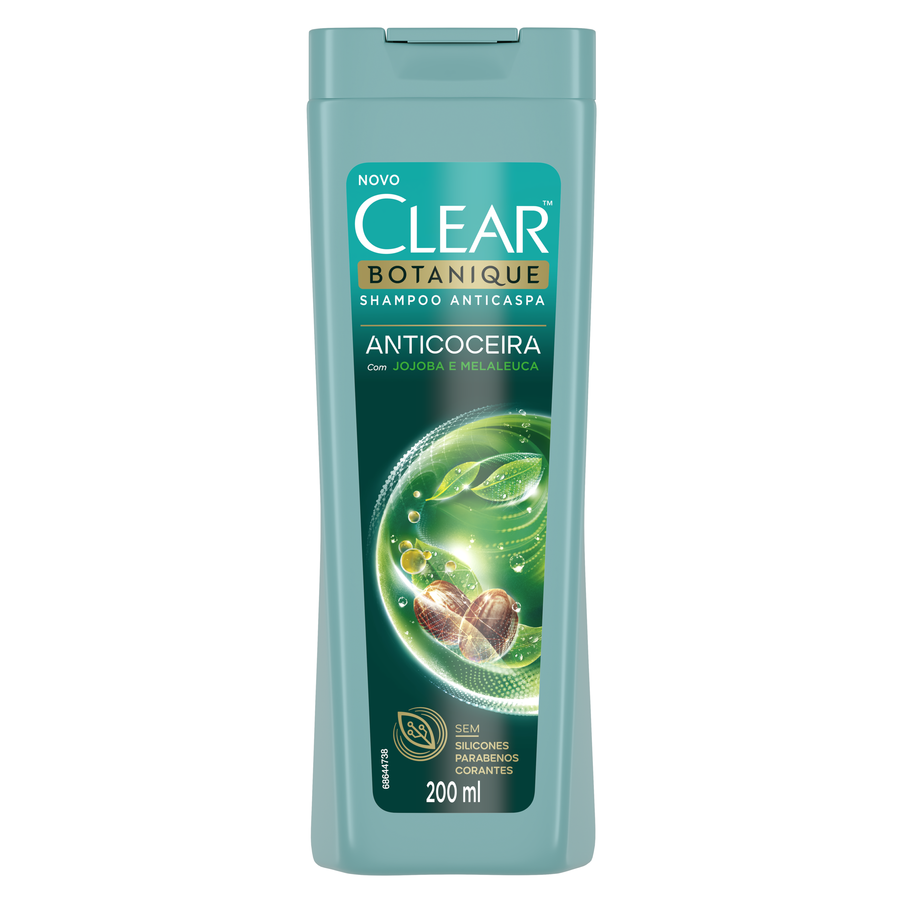 imagem de frente embalagem Shampoo Anticaspa Clear Botanique AntiCoceira 200ML
