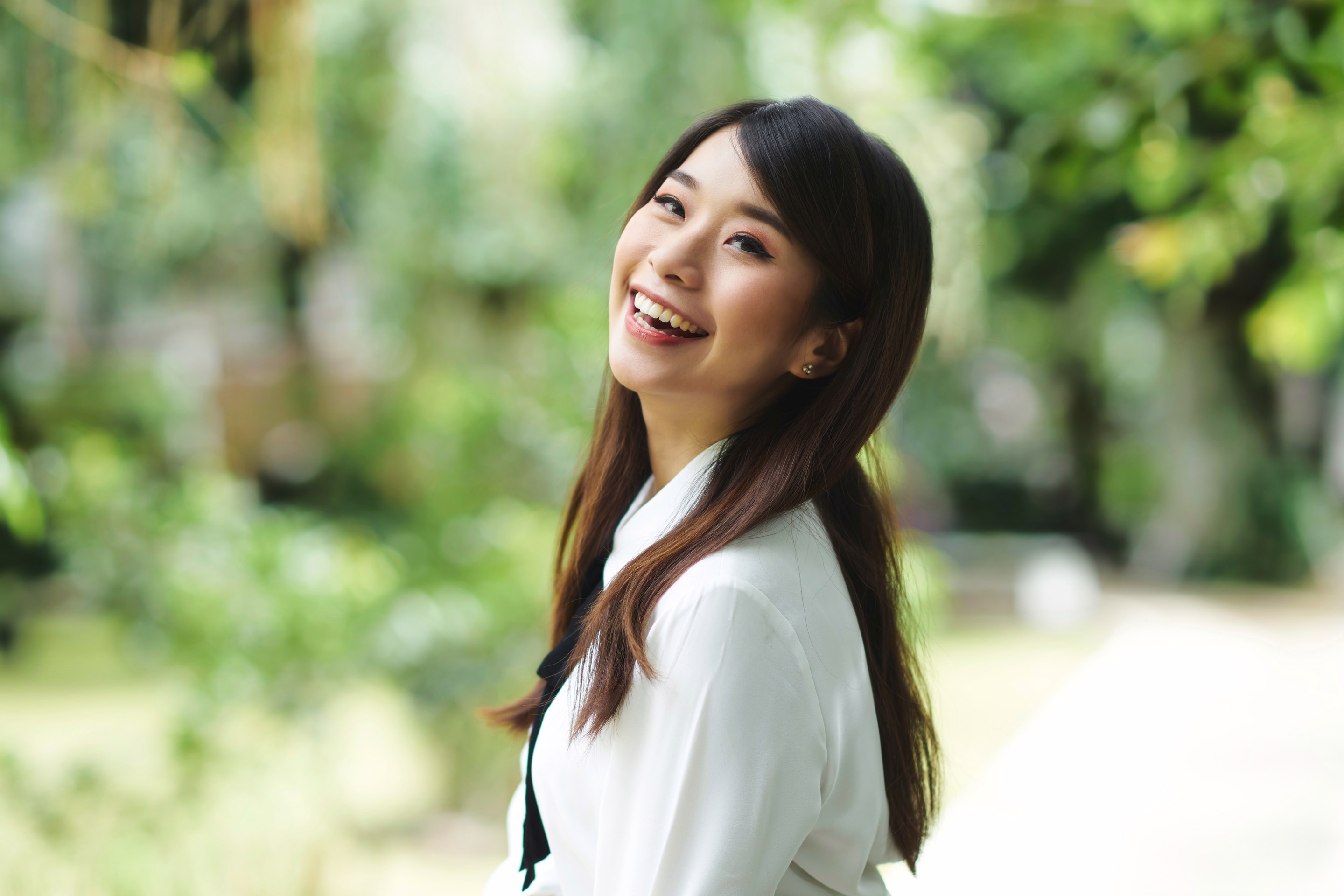 ผมยาว หน้าม้าปัดข้าง วิธียีผม ผมหนา ผมสวย