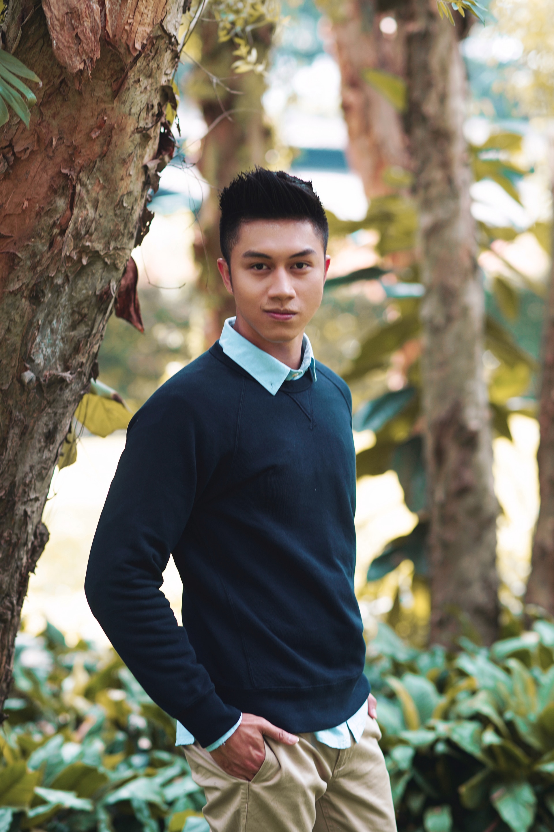 Model rambut faux hawk membuat tampilan lebih fresh. (Foto: Hariono Halim)