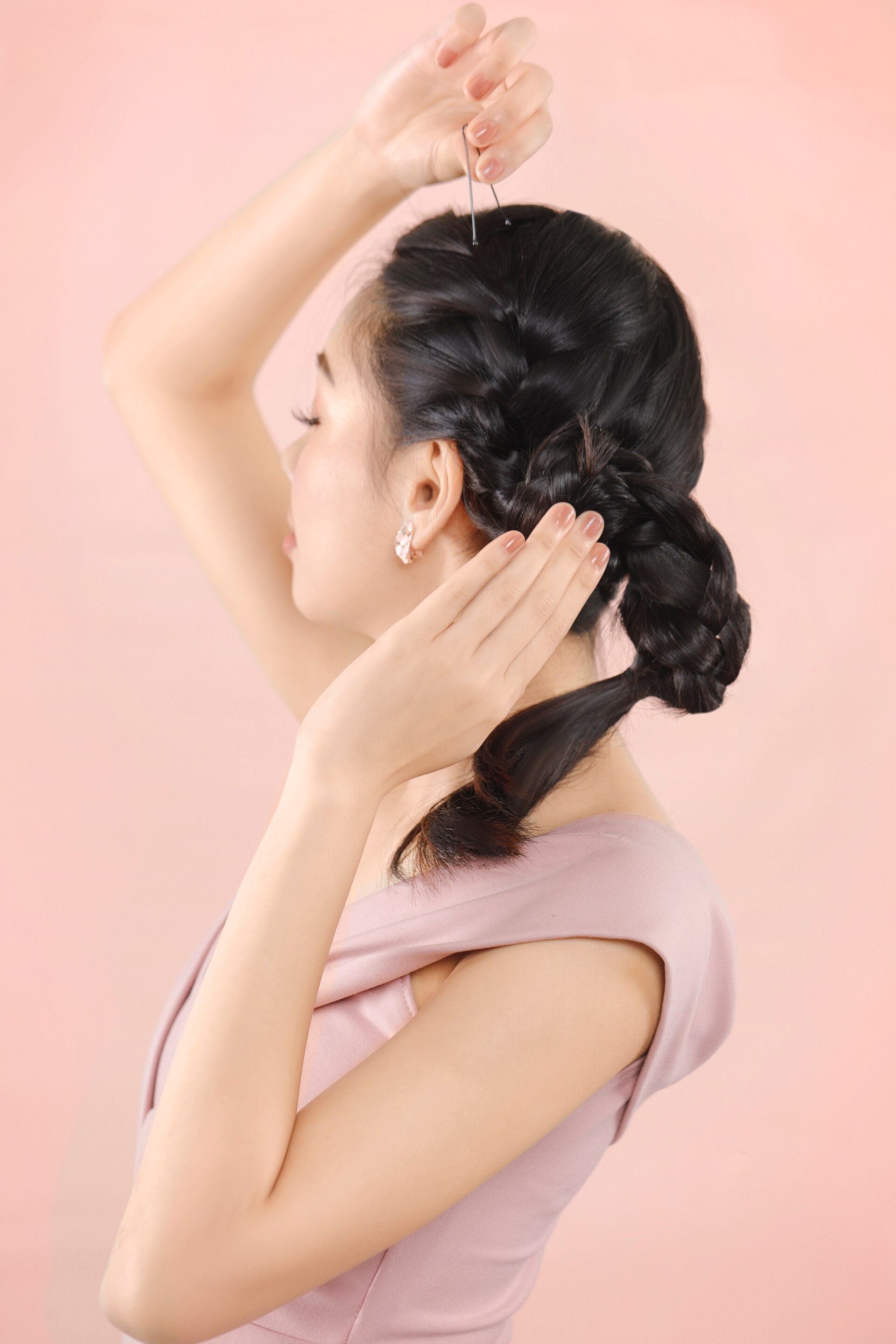 sanggul kepang samping