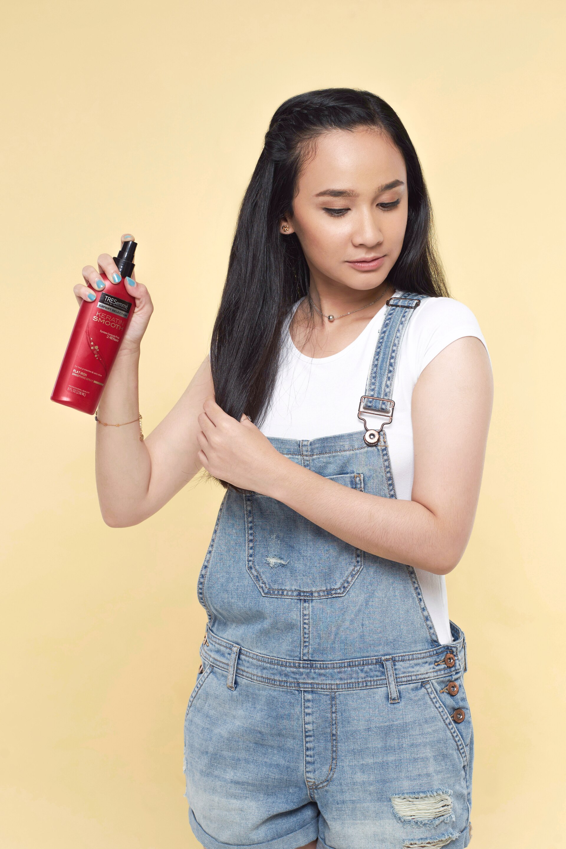 Pakai heat protection spray.