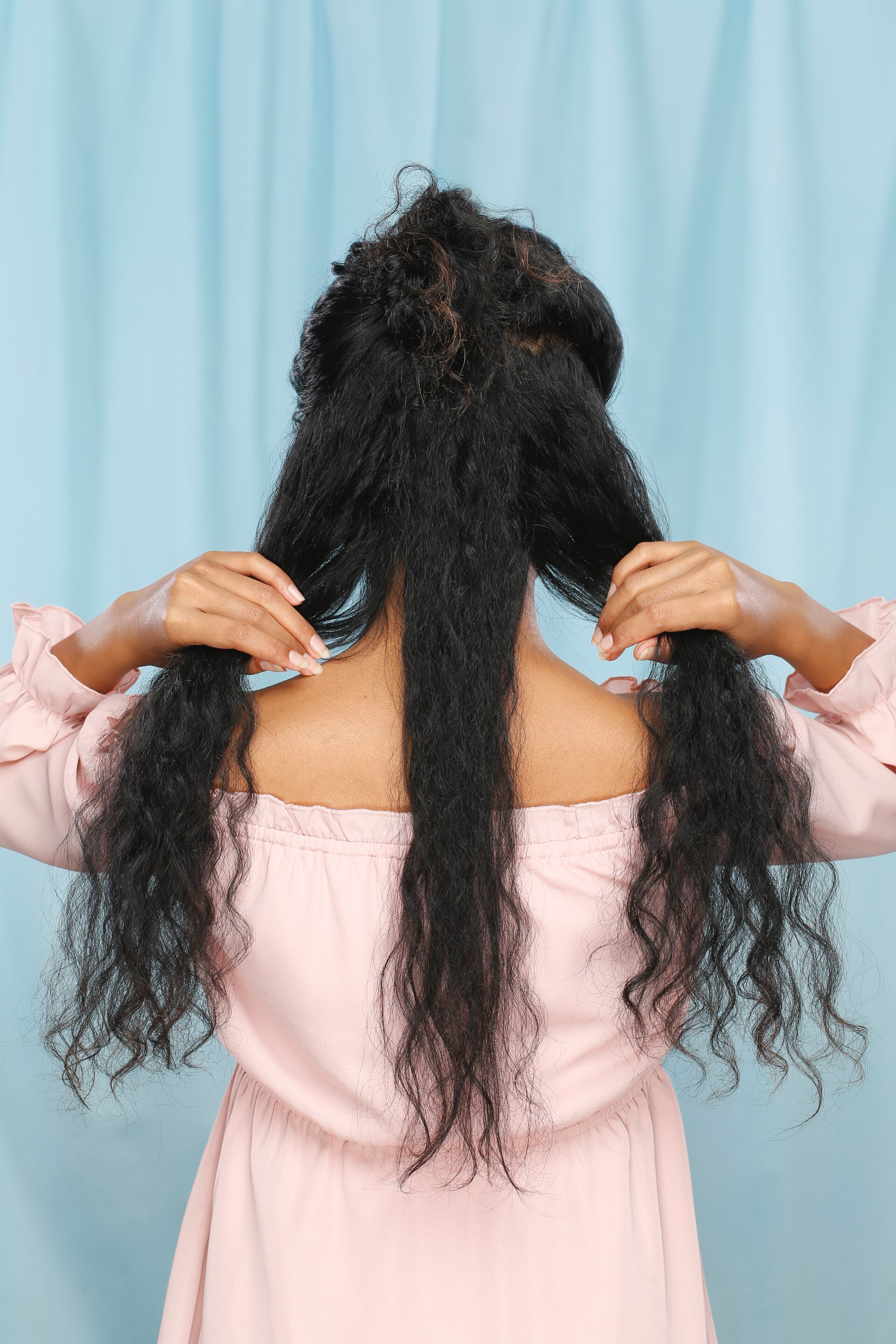 Step 1 Sanggul Kepang Rambut Keriting