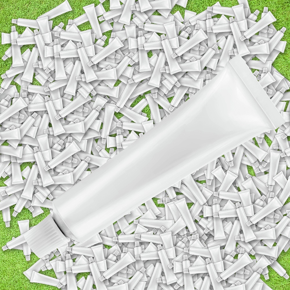 pile of toothpaste tubes