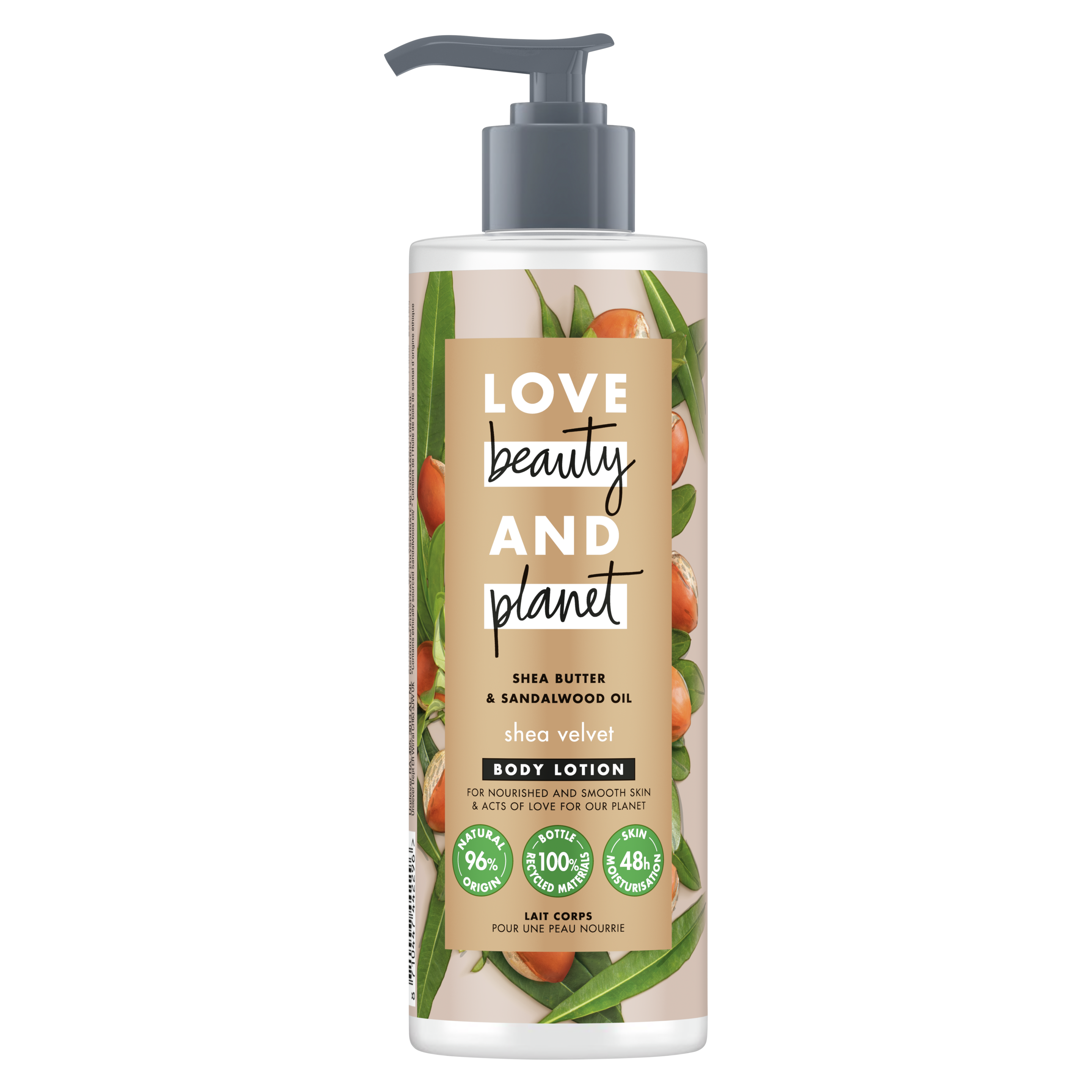 shea butter & sandalwood body lotion Text