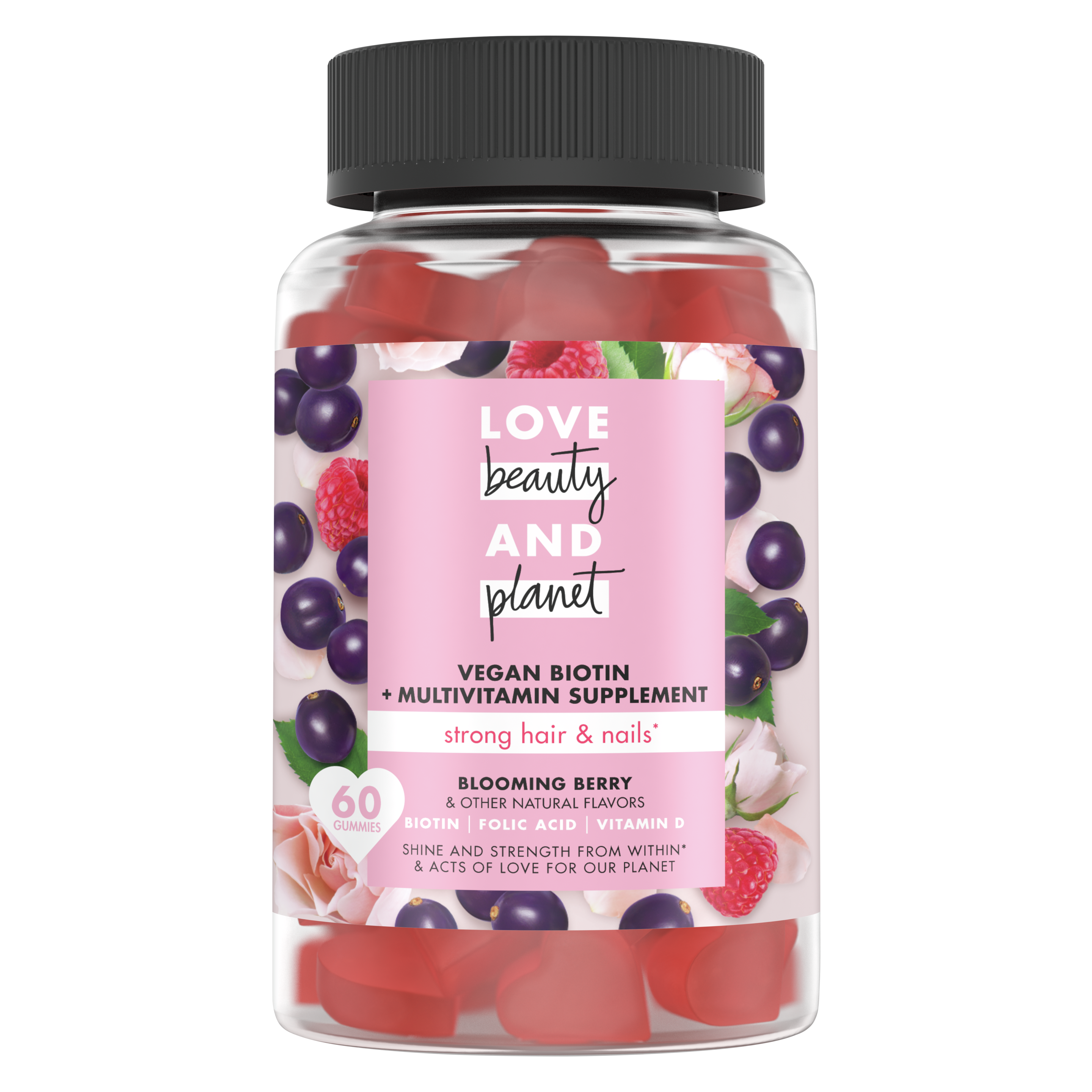 Front of gummy vitamin pack Love Beauty and Planet Berry Extraordinary