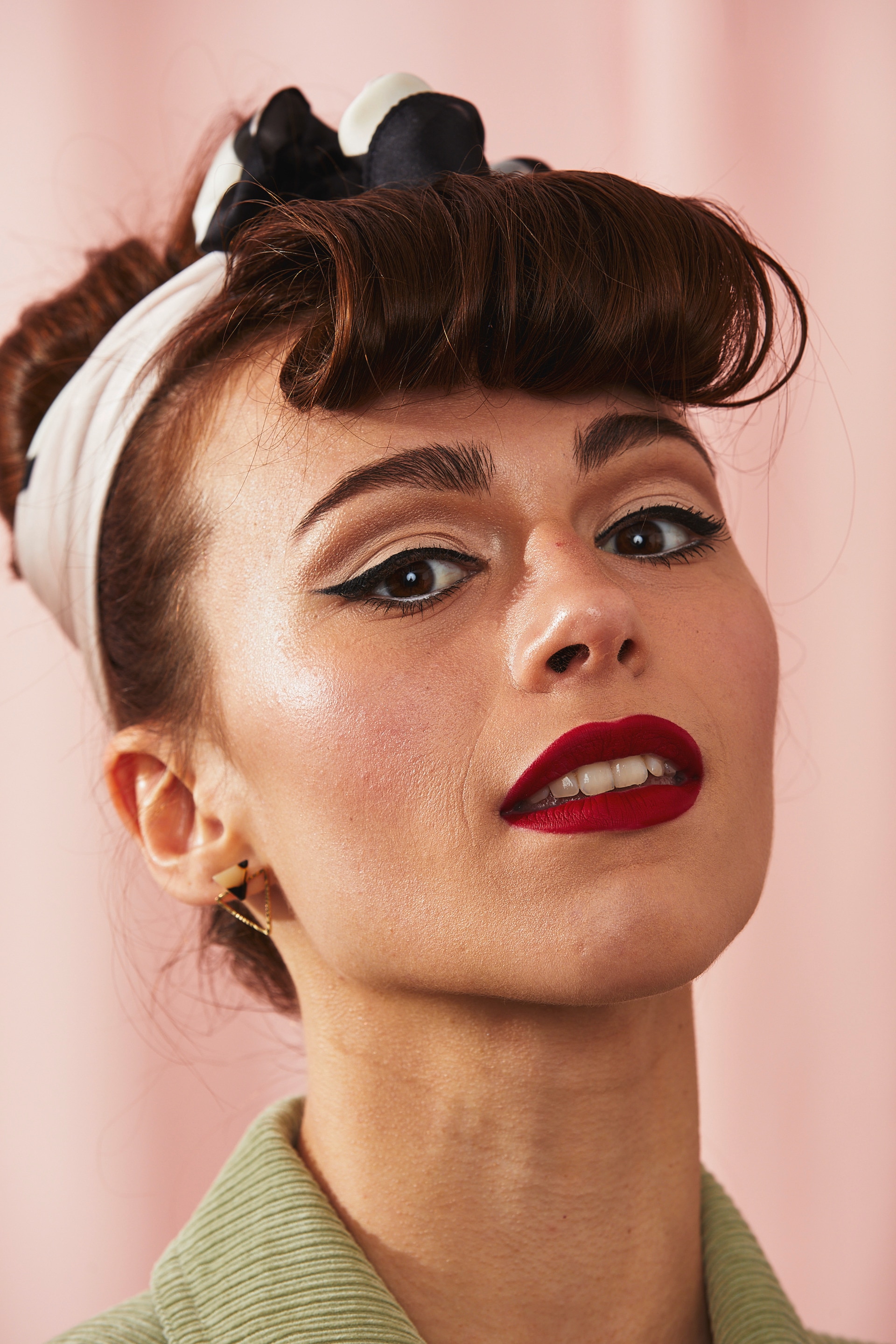 woman with pink hair
