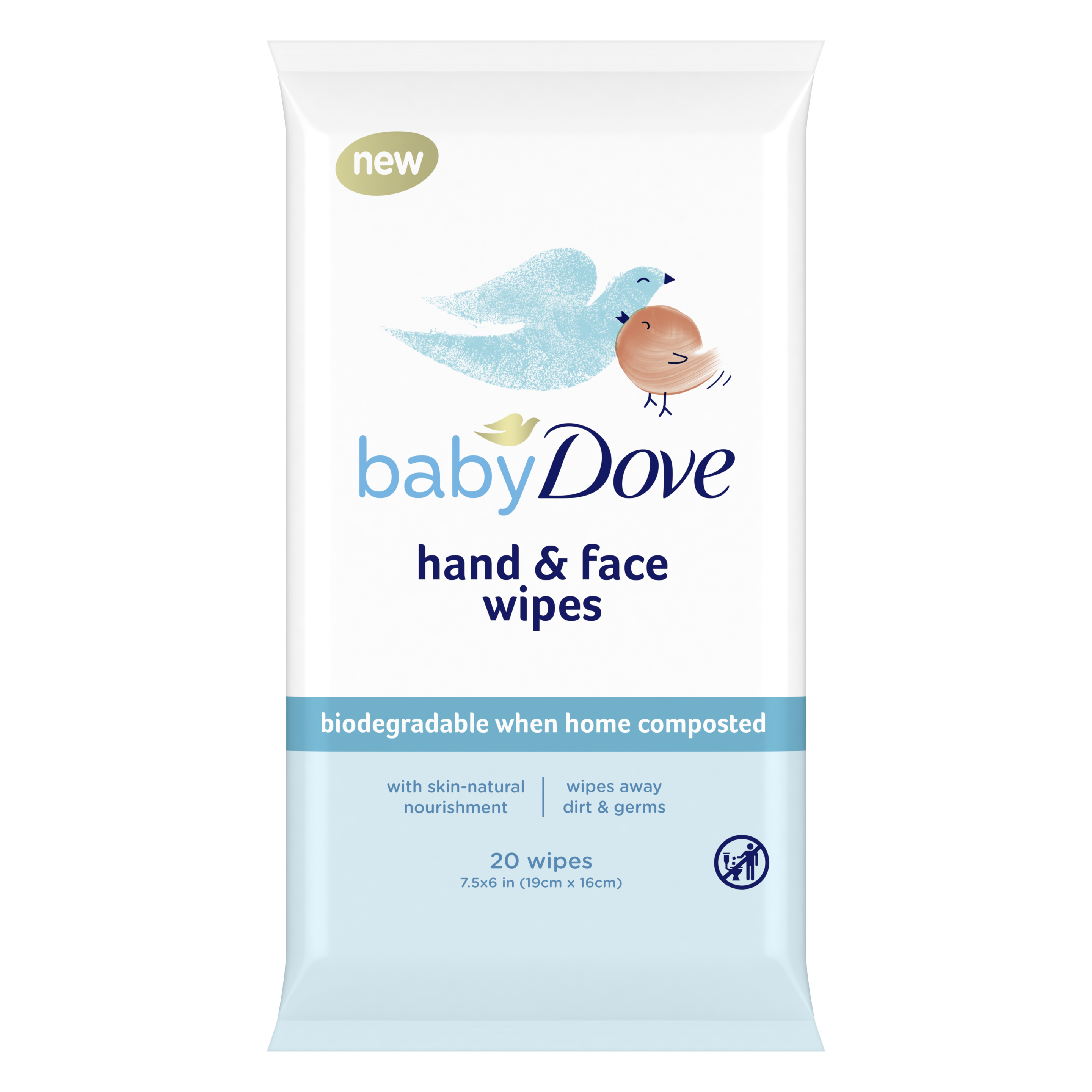 Baby Dove Rich Moisture 100% Plant-Based Fibres Baby Wipes 50 sheets
