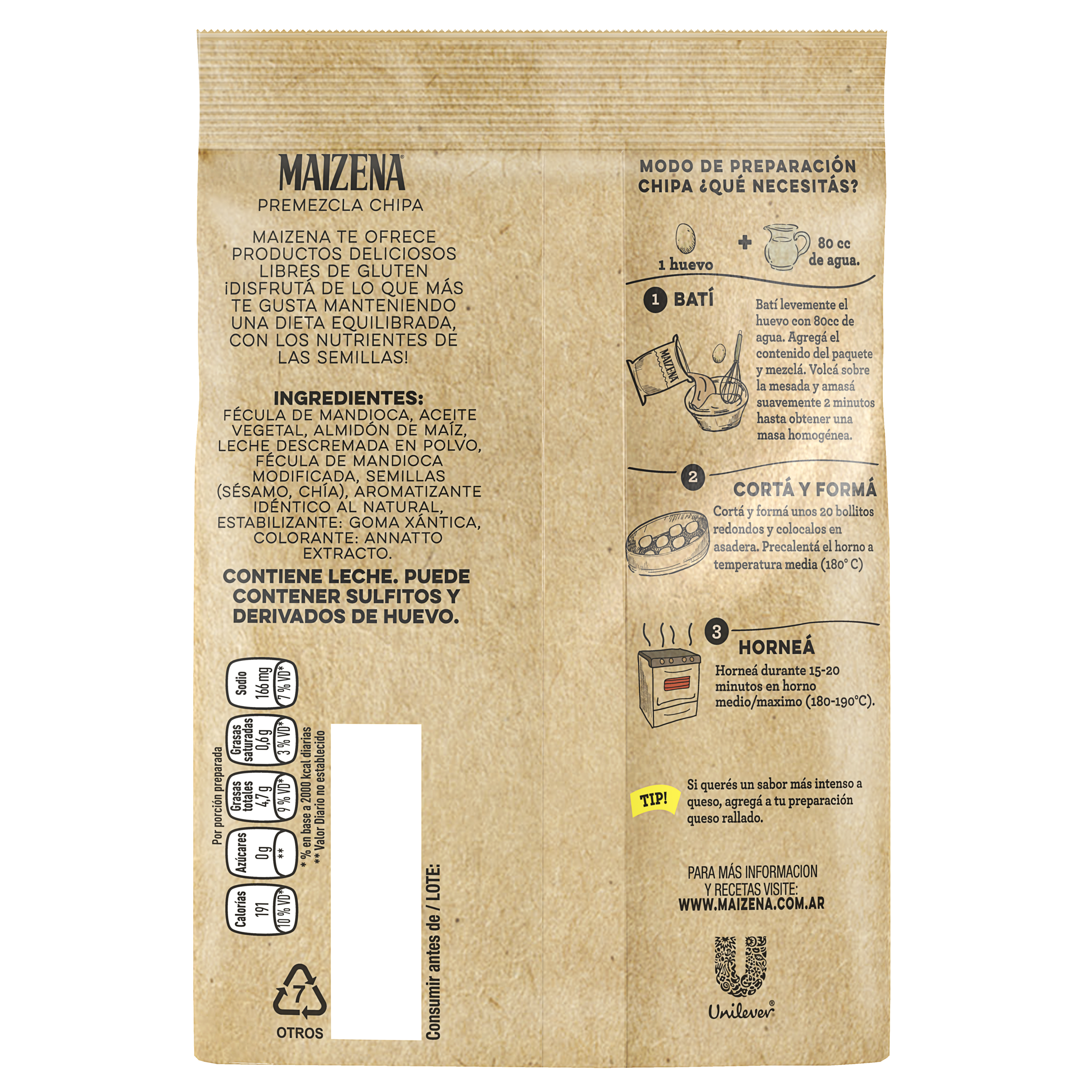 Premezcla de bizcochuelo sabor Chocolate sin TACC - Maizena